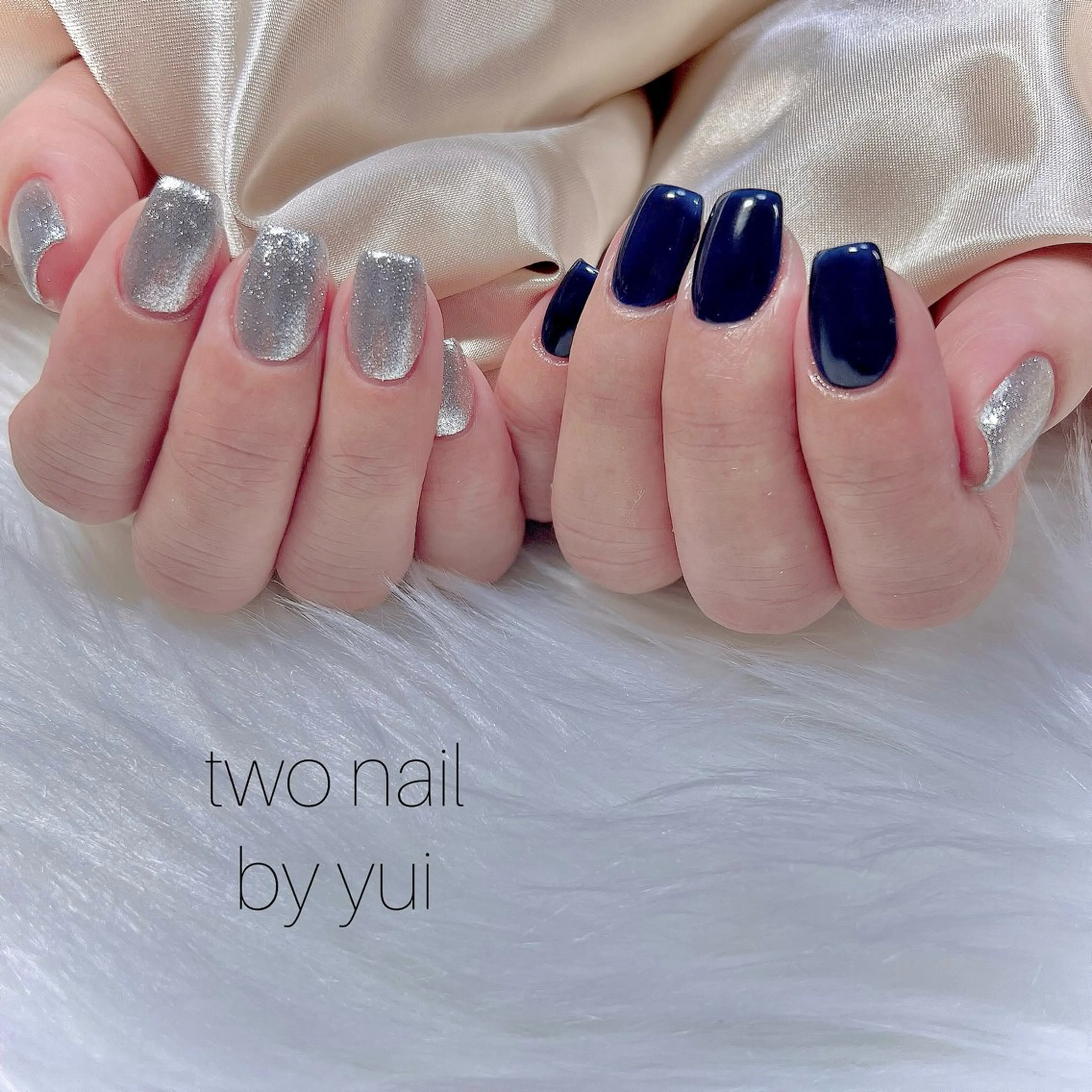 ネイル ネイルチップ ホワイト ハンドネイル two nailのネイルデザイン