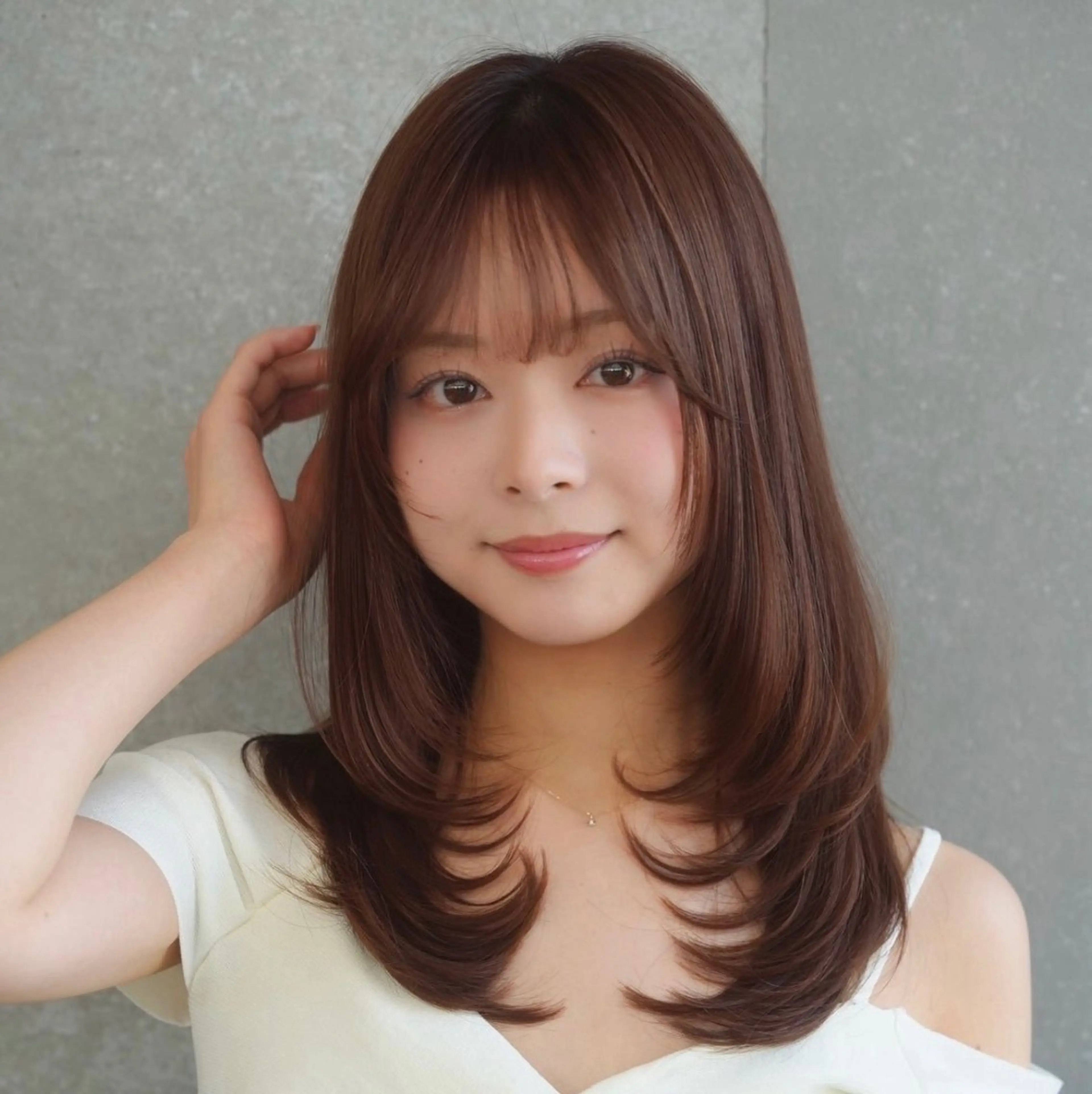 セミロング カラー 透明感カラー 顔まわりレイヤー 髪質改善 韓国風ヘア レイヤーカット カット ヘアカラー メンズ/韓国レイヤー /縮毛矯正/📍爽太のヘアスタイル