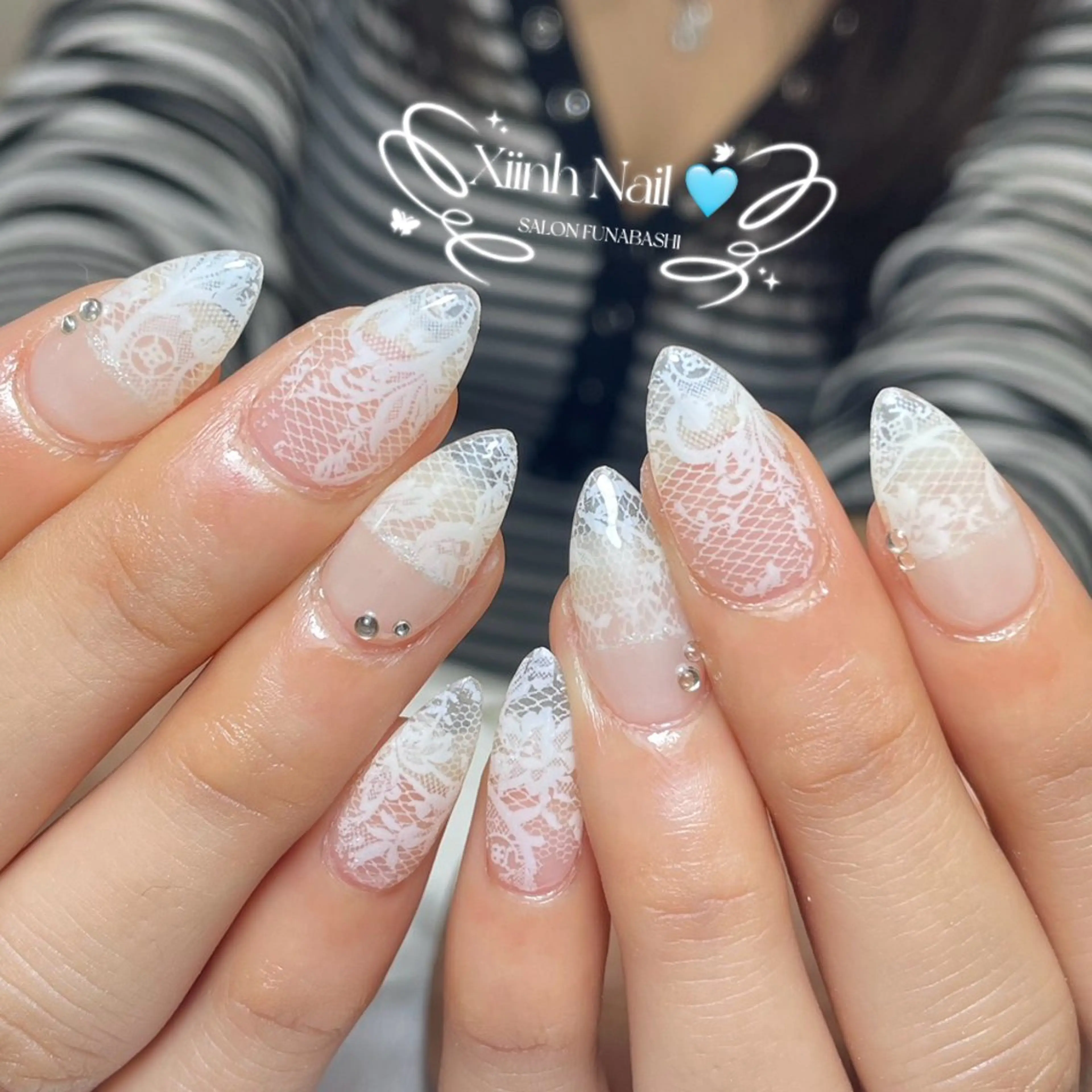ネイル チークネイル 桜ネイル 長さ出し フットネイル ジェルネイル ハンドネイル XIINH NAIL SALONのネイルデザイン