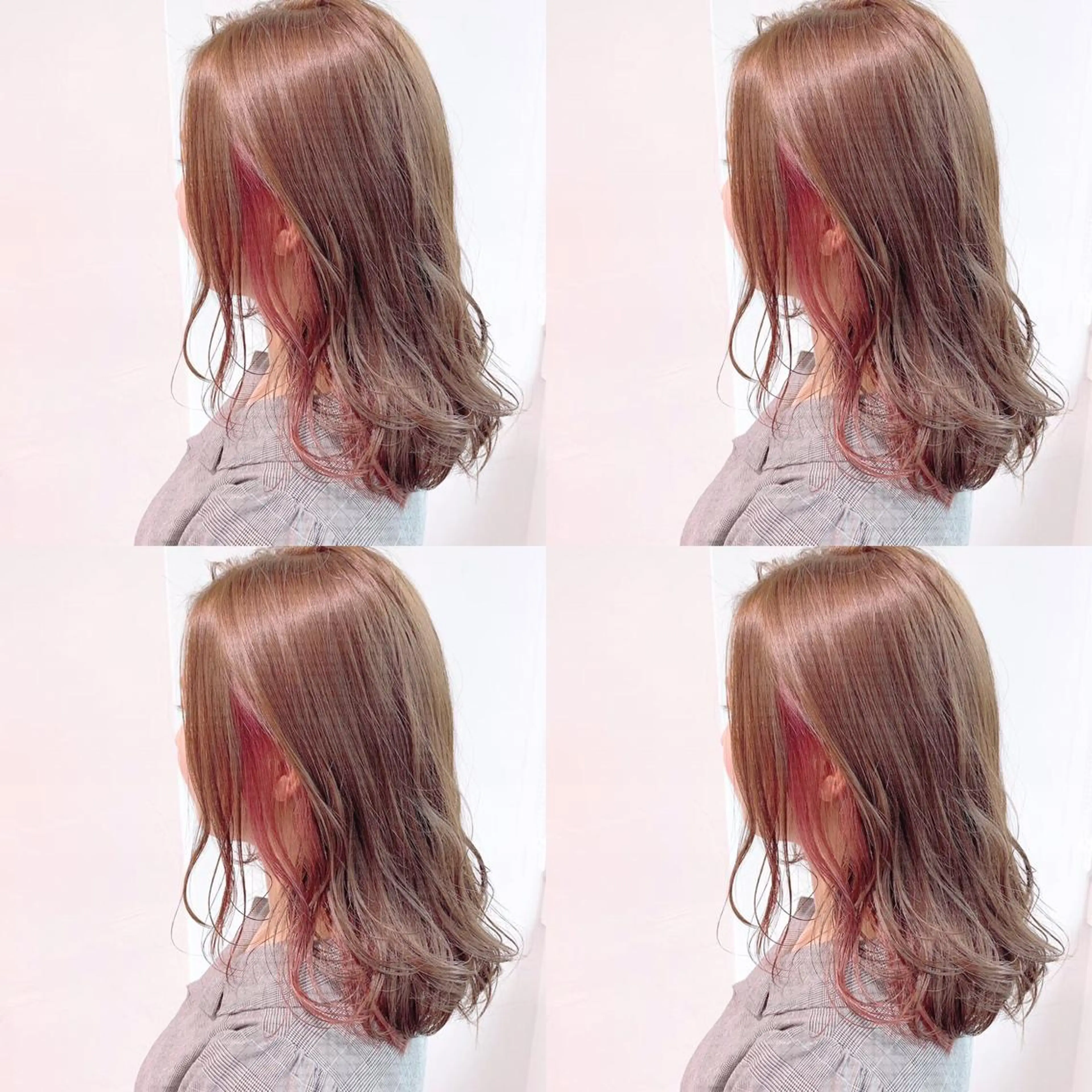 セミロング カラー エフェクトブリーチ 🌟前澤啓太朗のヘアスタイル