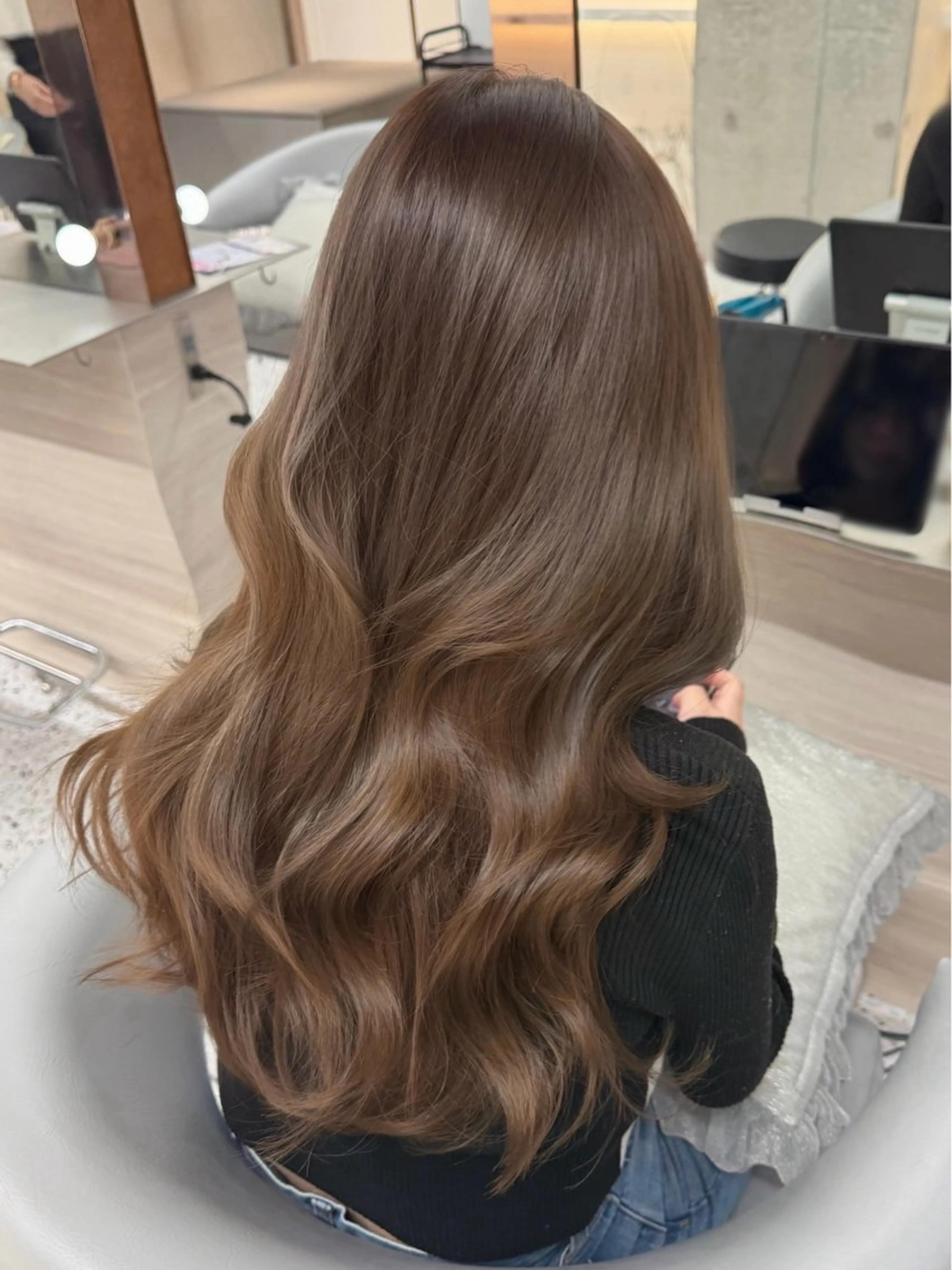 ロング カット ヘアカラー トリートメント 博多ベージュ 🐻松井傑のヘアスタイル