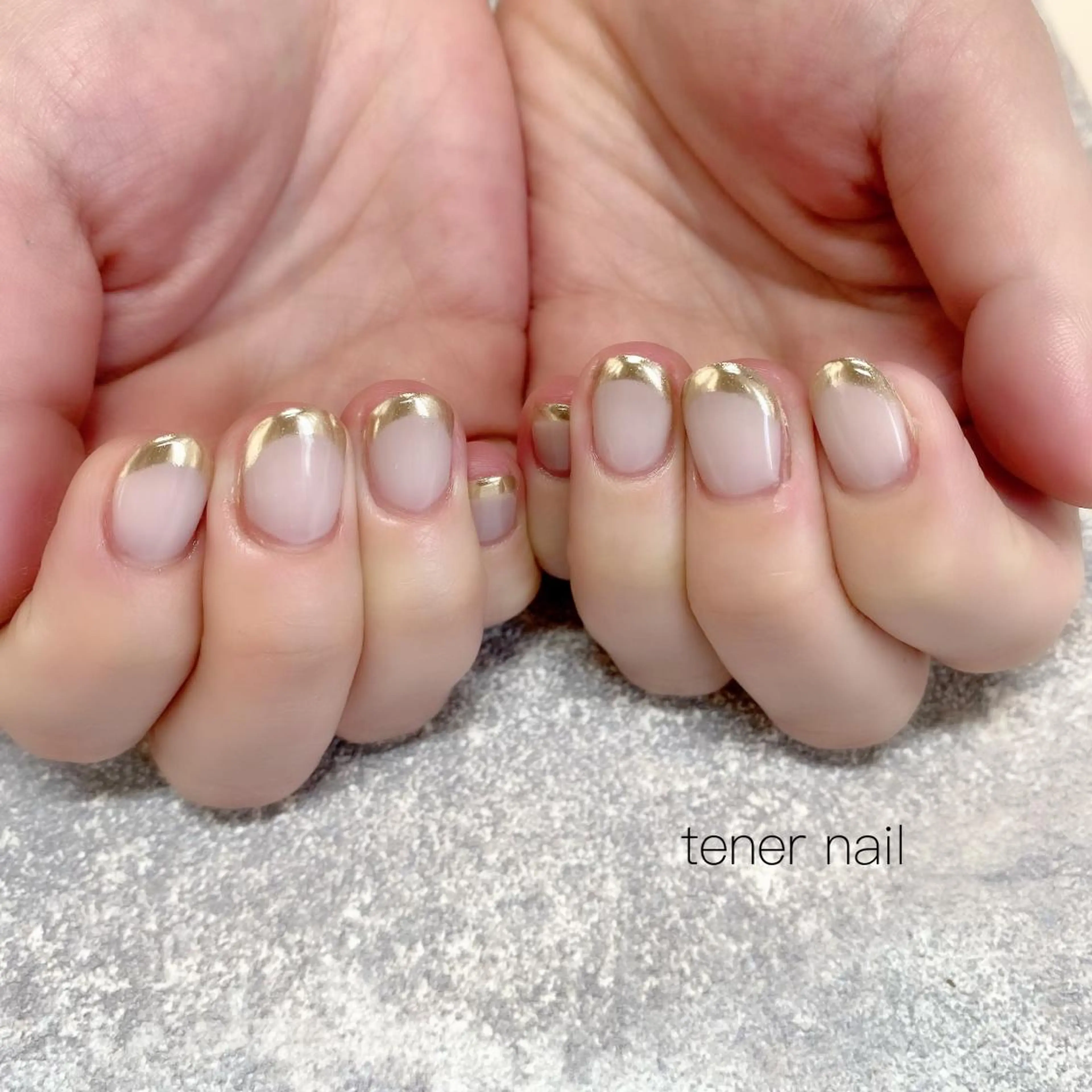 ネイル フレンチネイル ミラーネイル テネルネイル tener nailのネイルデザイン