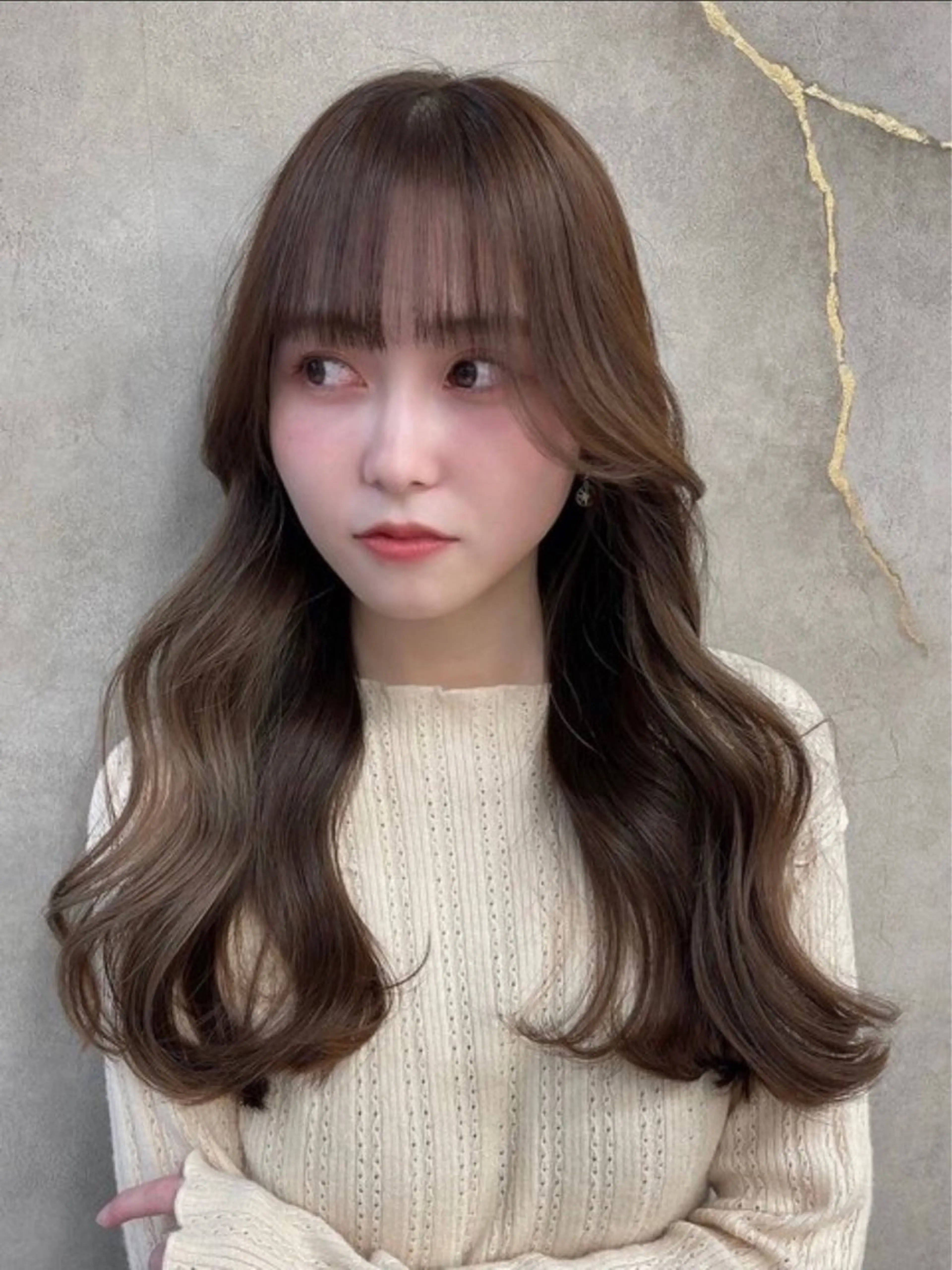 ロング 韓国風ヘア 小顔カット 💖美髪矯正／透明感 カラー💖のぞみのヘアスタイル