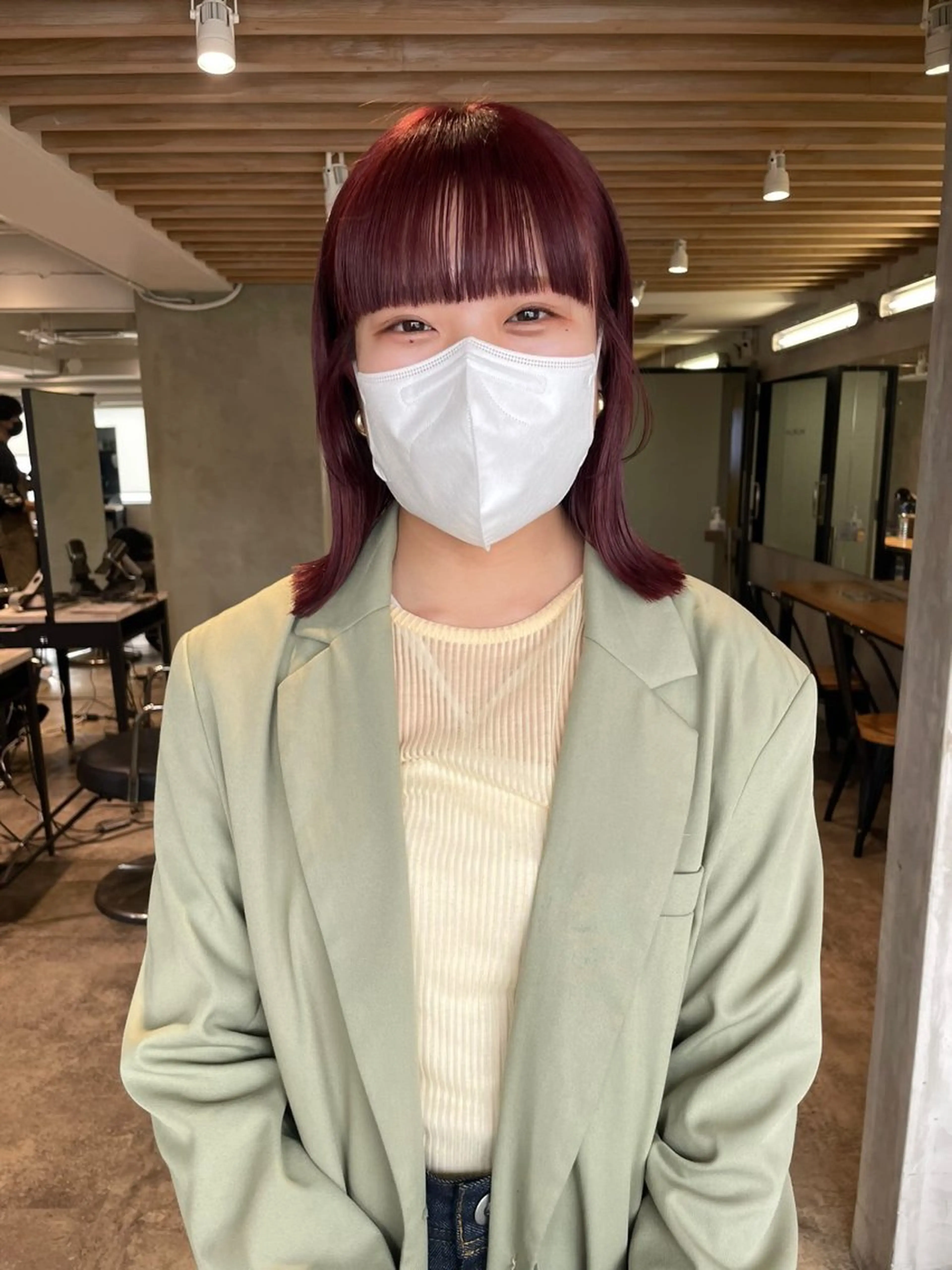 ミディアム カラー ラベンダーカラー ピンクカラー ピンクラベンダー ヘアカラー トリートメント mei｜顔まわり ×透明感カラーのヘアスタイル