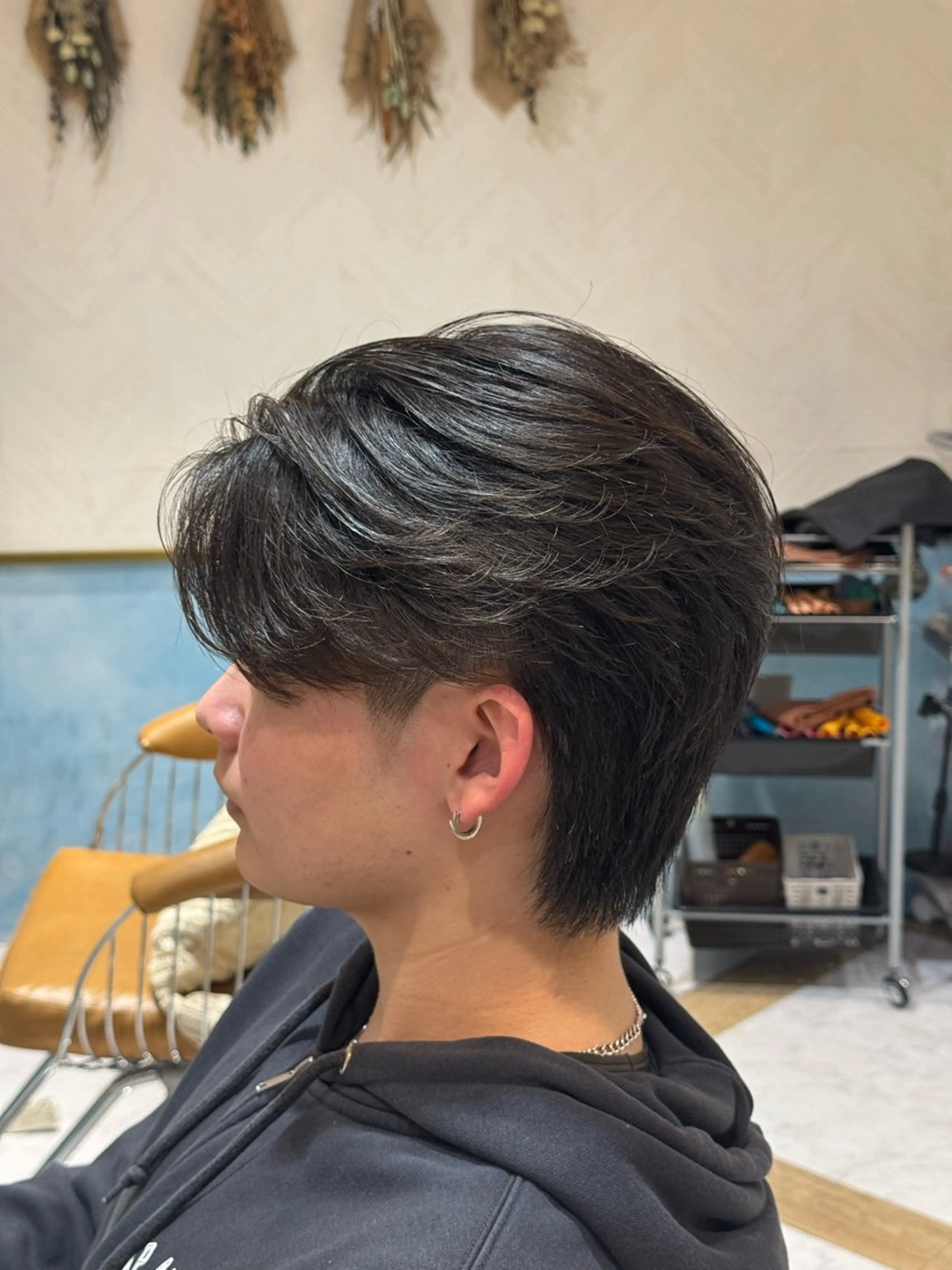 ミディアム パーマ メンズ Lond  strada所属・ハクヤ心斎橋 パーマ/縮毛矯正のヘアスタイル