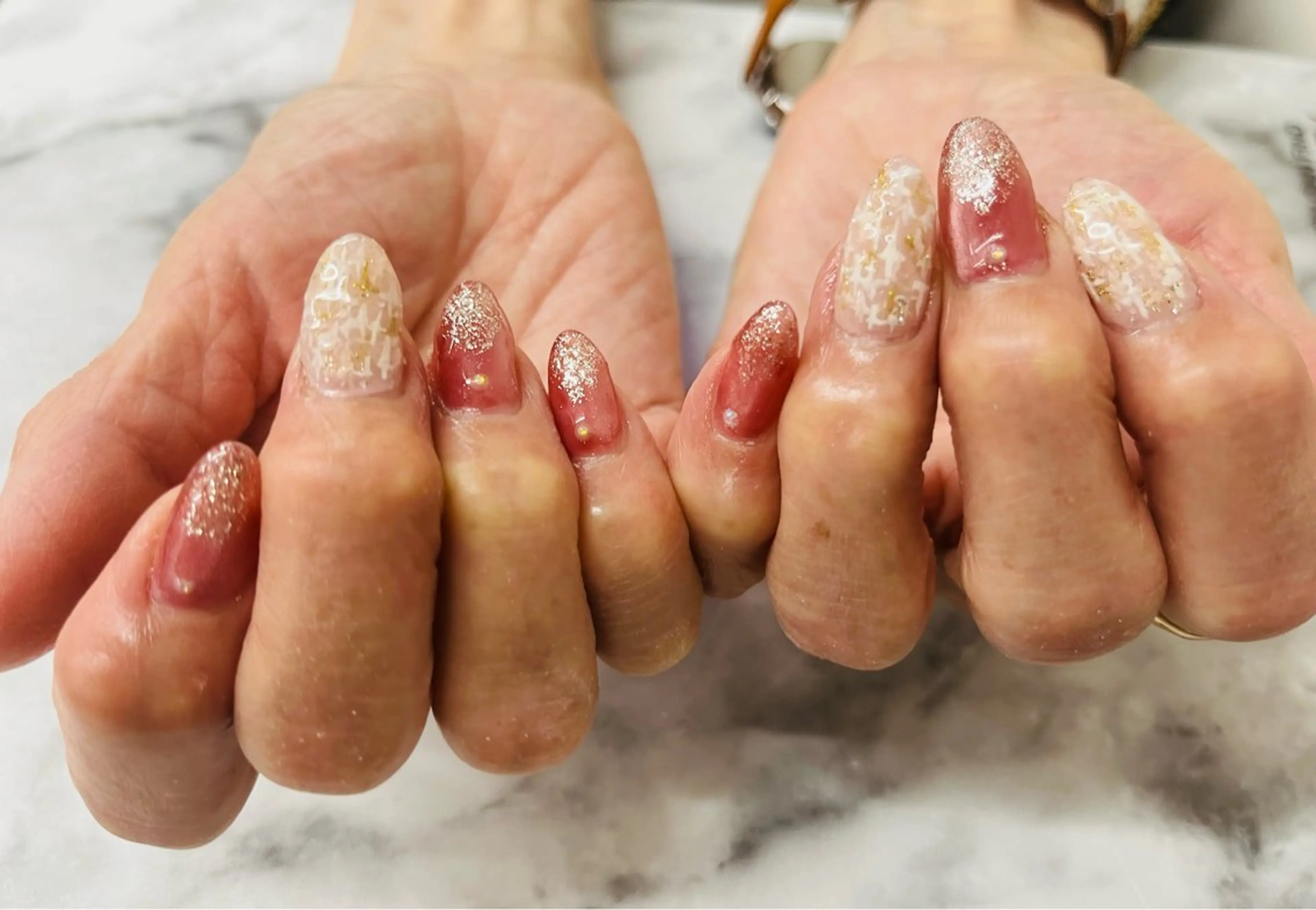 ネイル ラメ(グリッター) マグネットネイル ツイードネイル ハンドネイル Nail ecxia ／Reikaのネイルデザイン