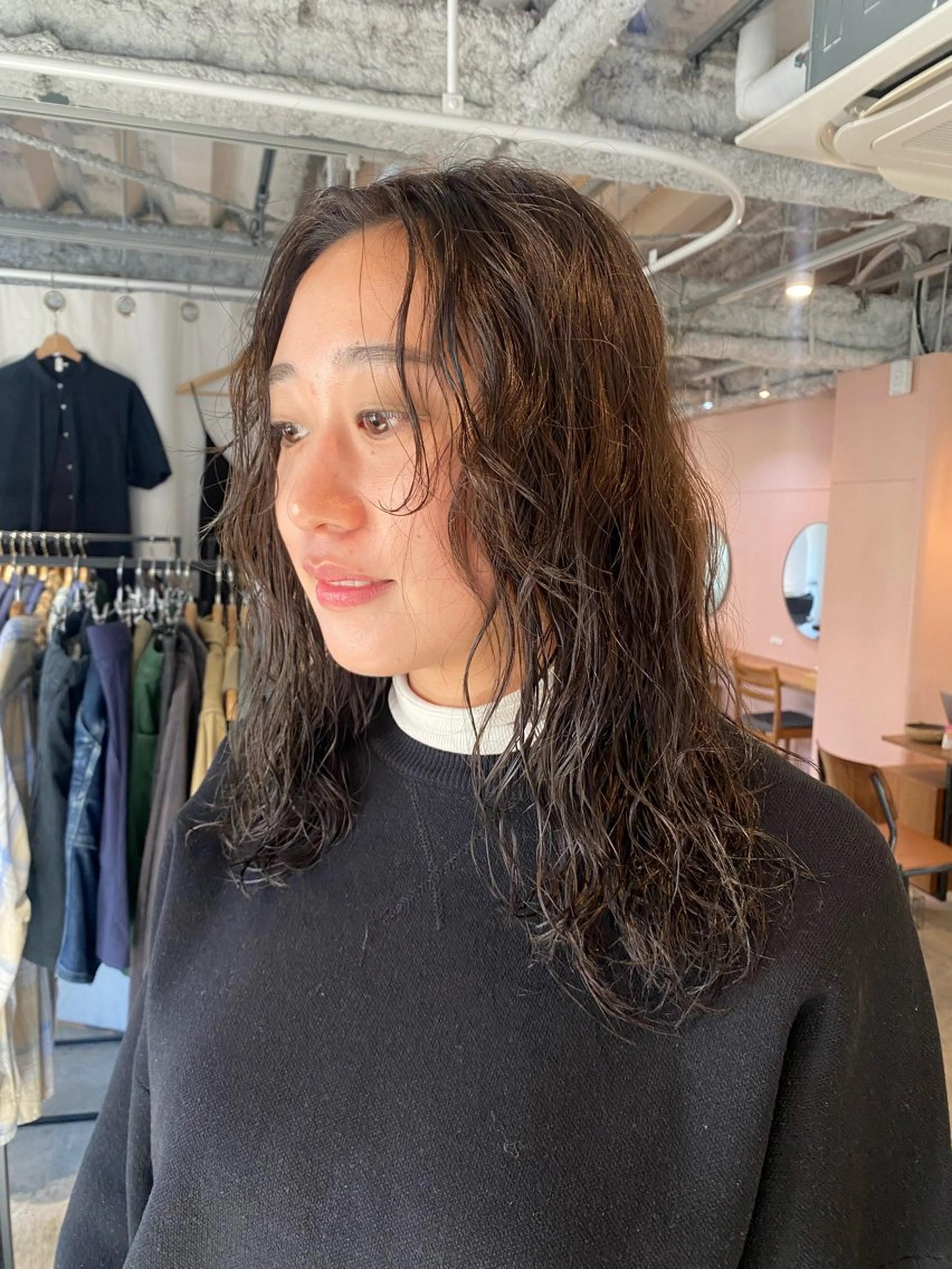 セミロング カラー パーマ カット パーマ トリートメント Hayashi Shioriのヘアスタイル