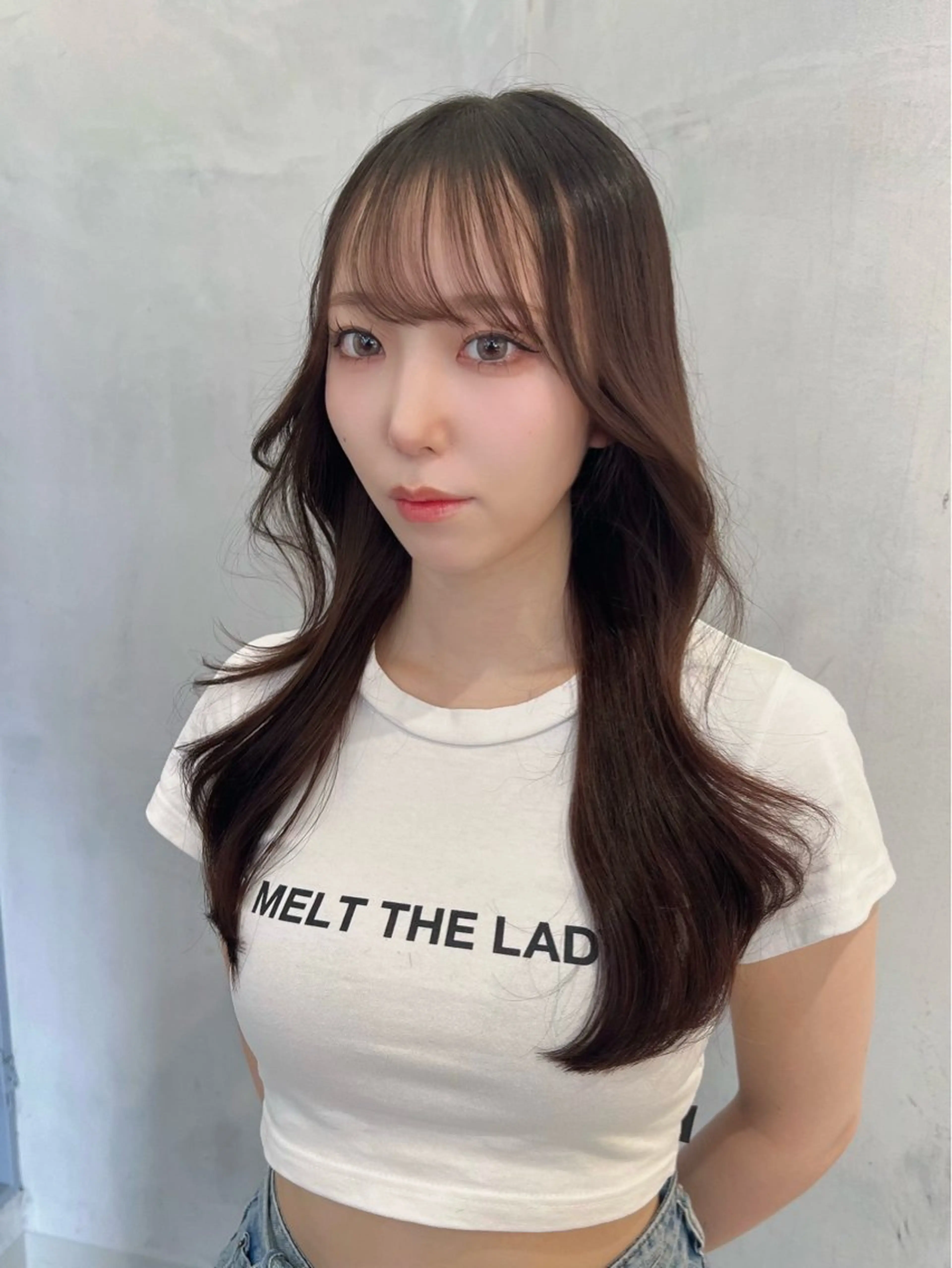 セミロング 韓国レイヤーカット/ 縮毛矯正/羽田航のヘアスタイル