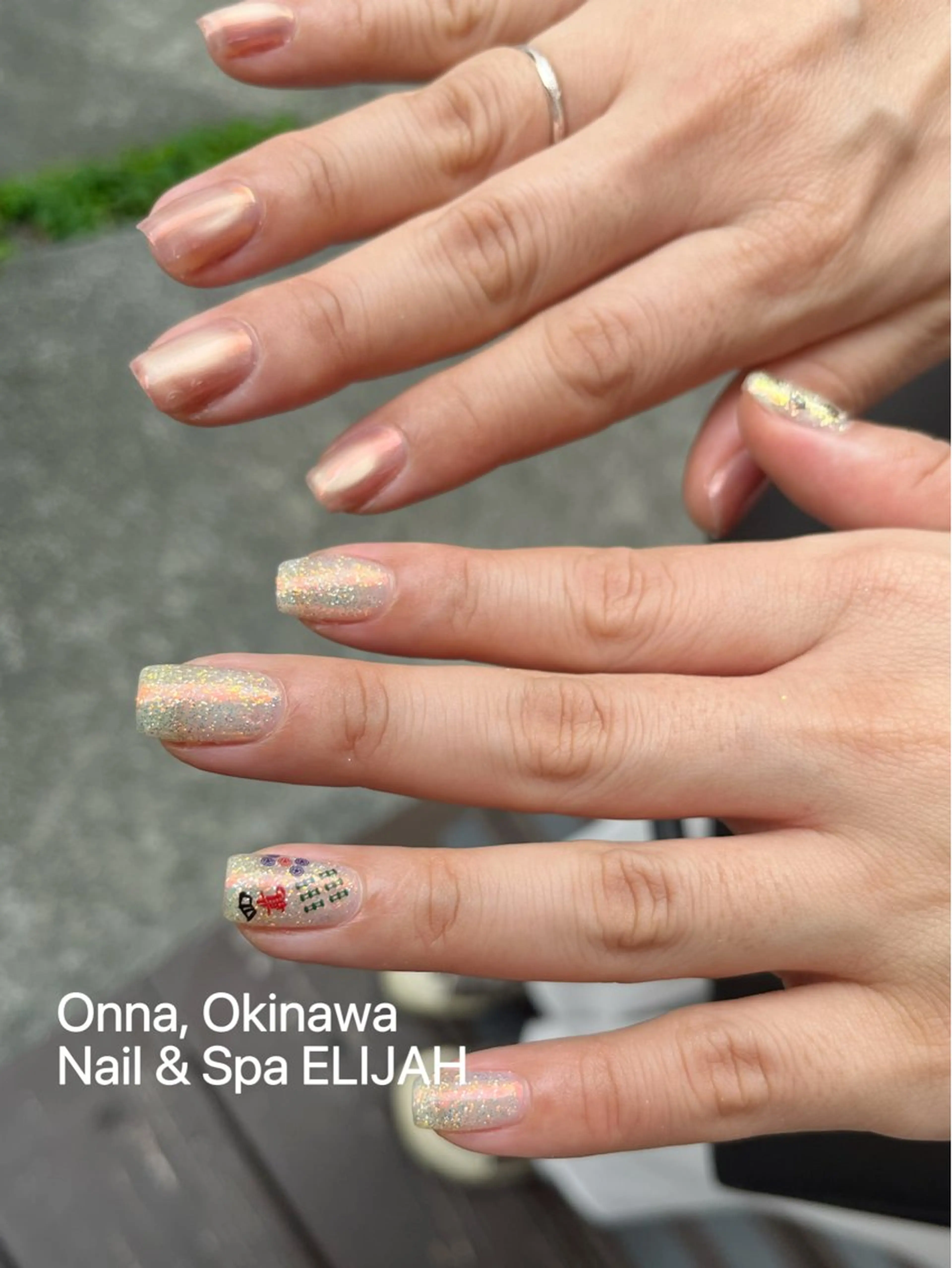 ネイル 持ち込み ハンドネイル ダンラップ新里 友簣乃のネイルデザイン