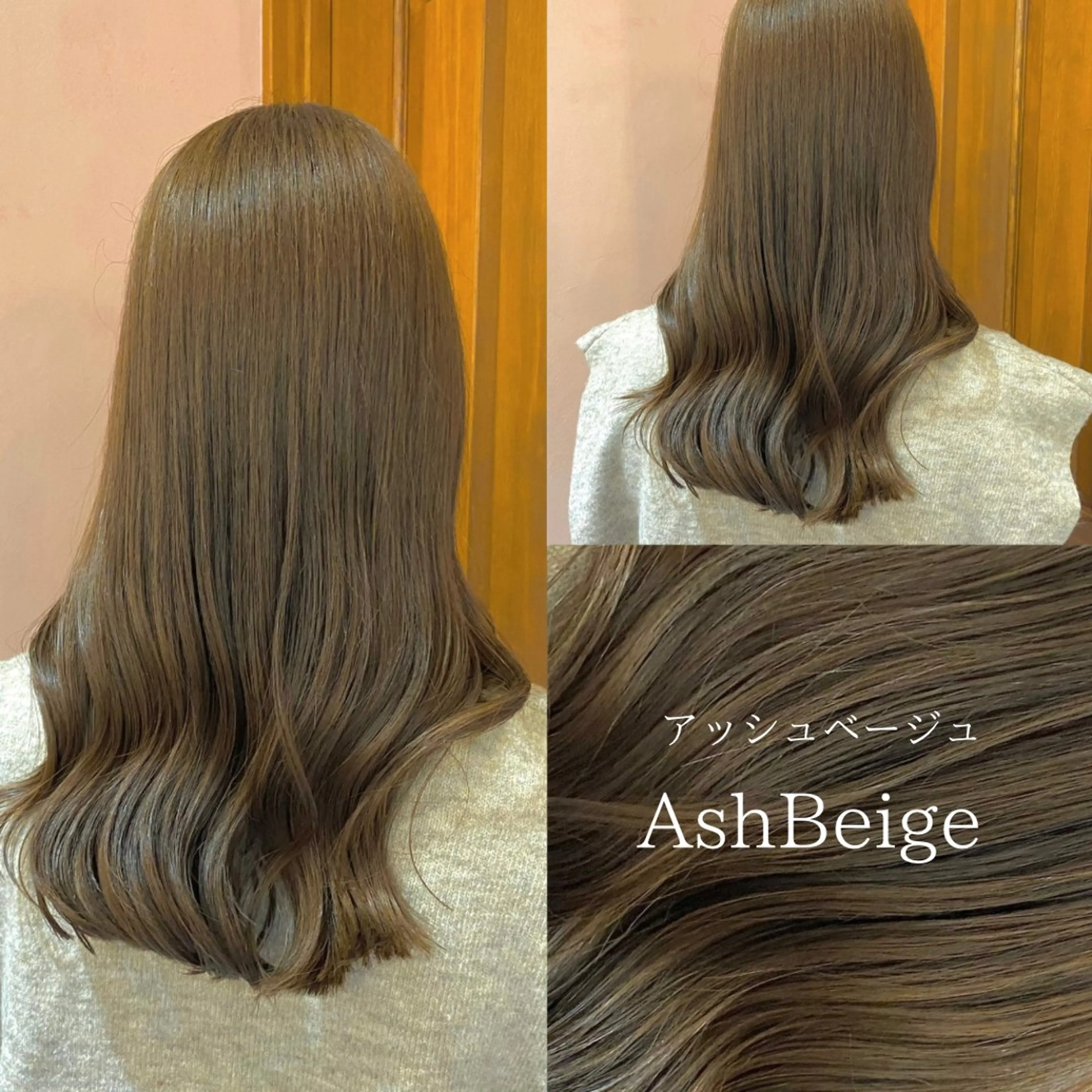 セミロング カラー アッシュ ベージュカラー ブリーチ ダブルカラー ブリーチなしカラー カット ヘアカラー 透明感カラー/韓国 ヘア🩶yuri🩵のヘアスタイル