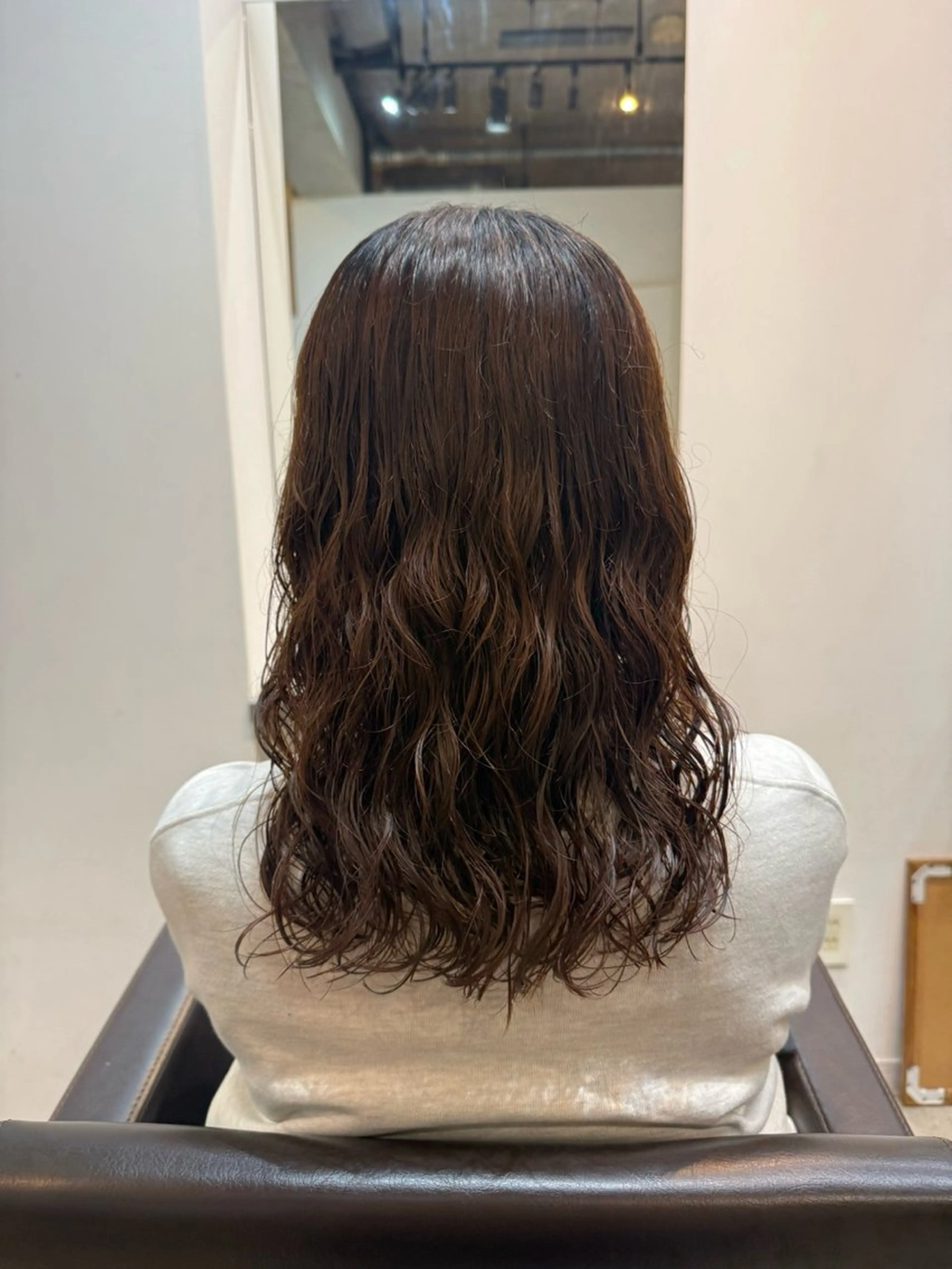 ミディアム カット ヘアカラー パーマ デジタルパーマ/ ウェーブパーマ/神野のヘアスタイル
