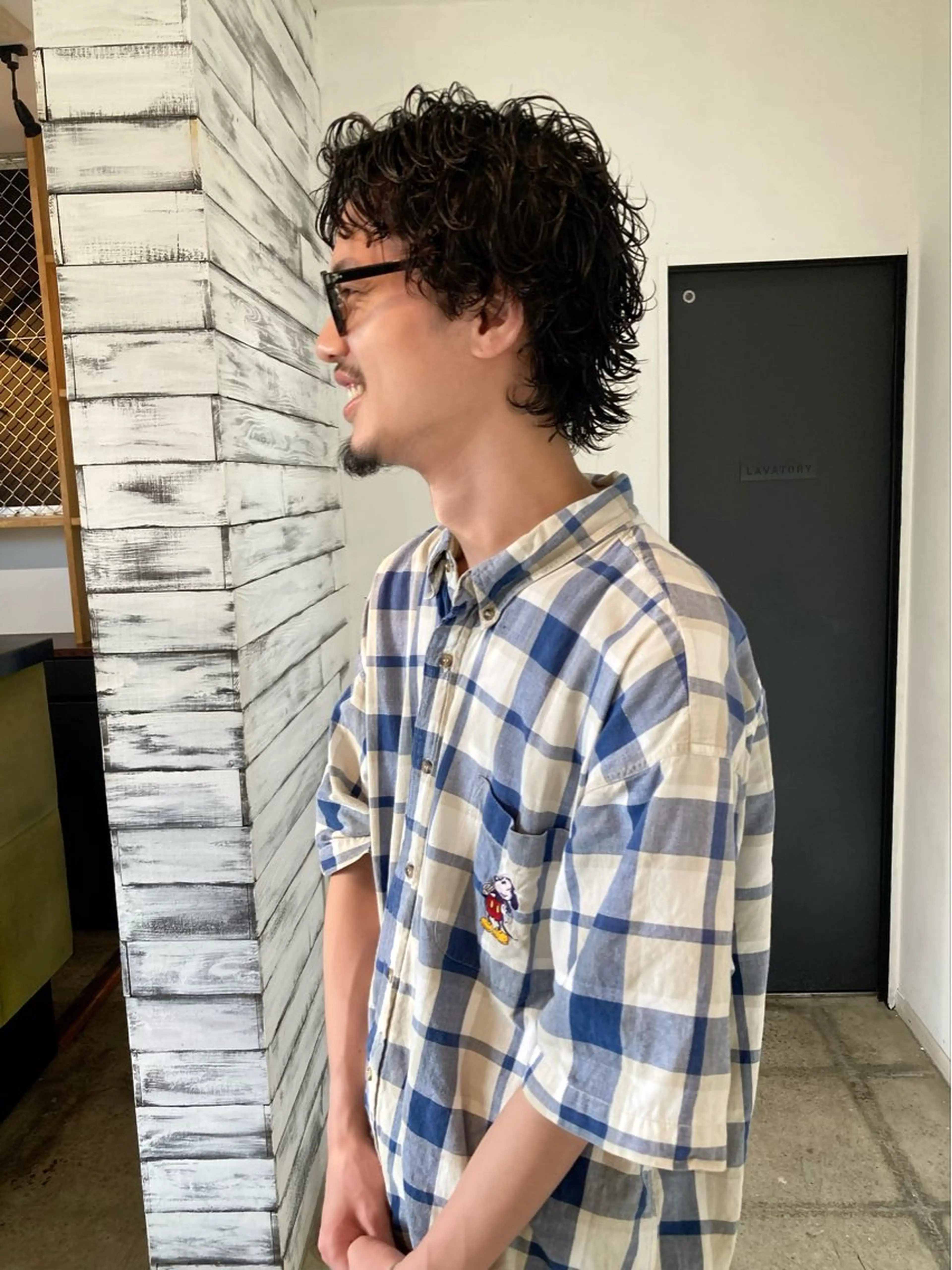 メンズ カット パーマ 浅野 敬亮のヘアスタイル