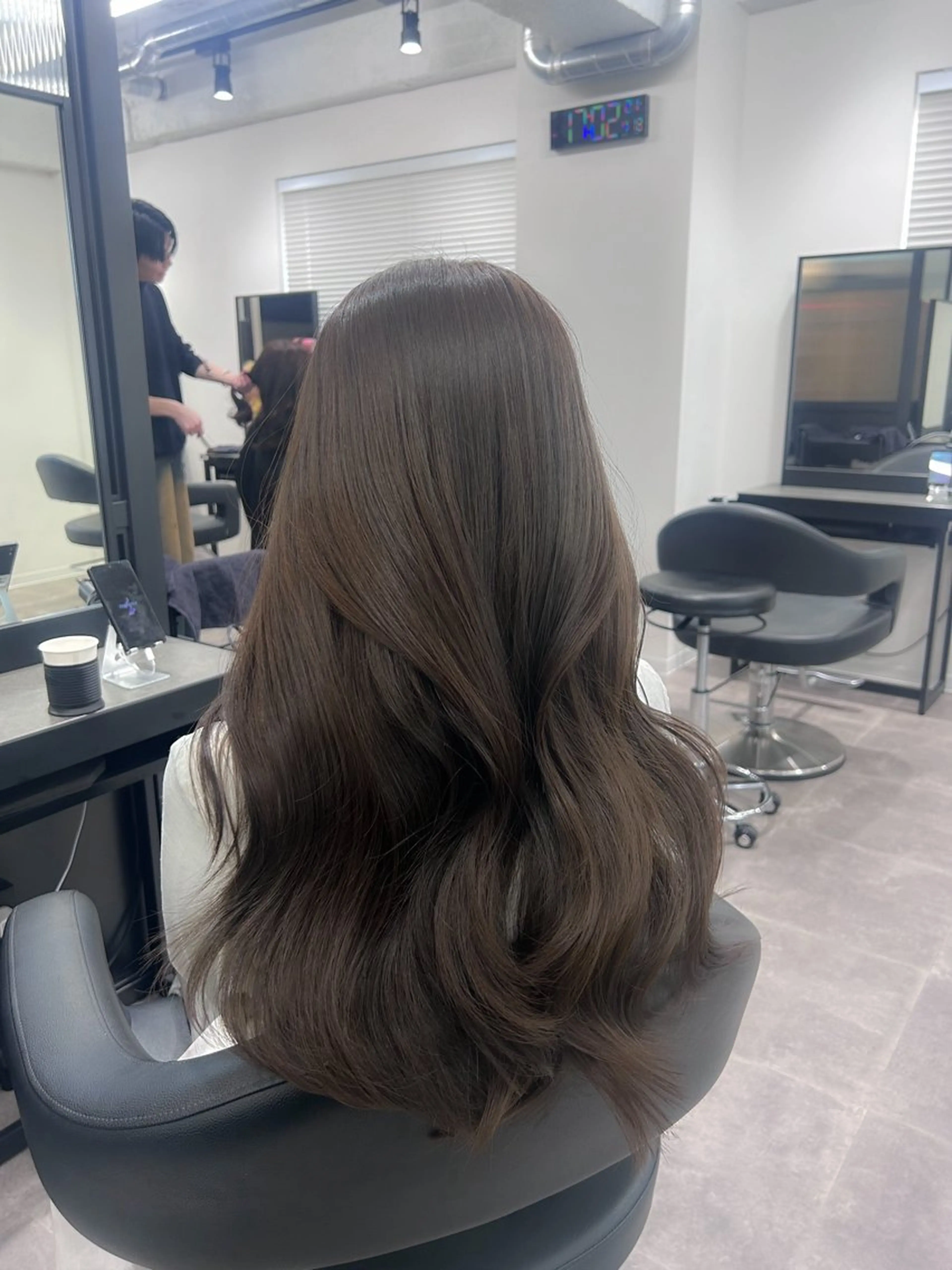 カラー パーマ ヘアアレンジ メンズ キッズ ブリーチなしカラー/ ブラウン/レイヤーのヘアスタイル