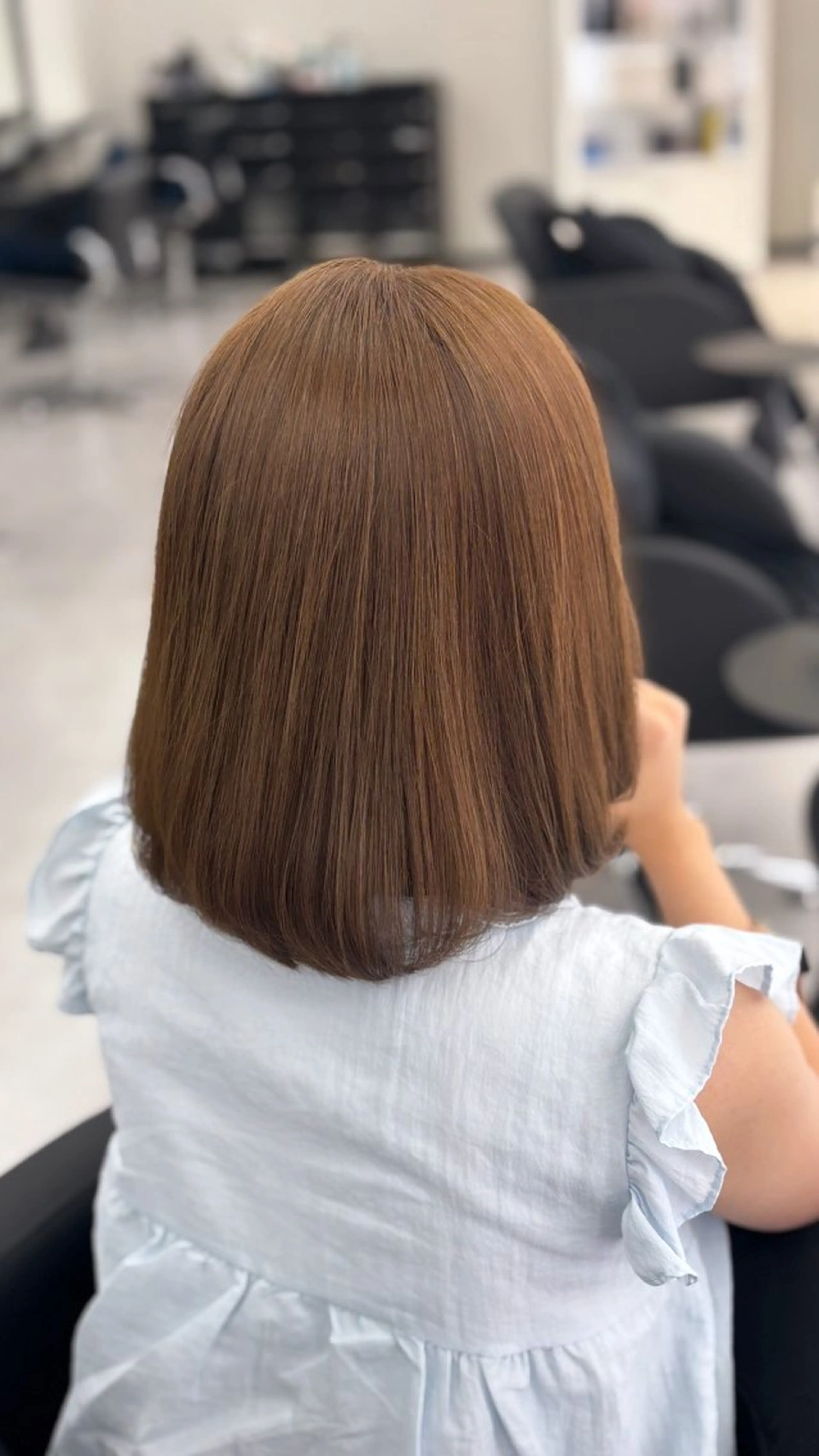 ミディアム カラー ベージュカラー ブリーチ ブリーチなしカラー 心斎橋／艶カラー /髪質改善/恋のヘアスタイル