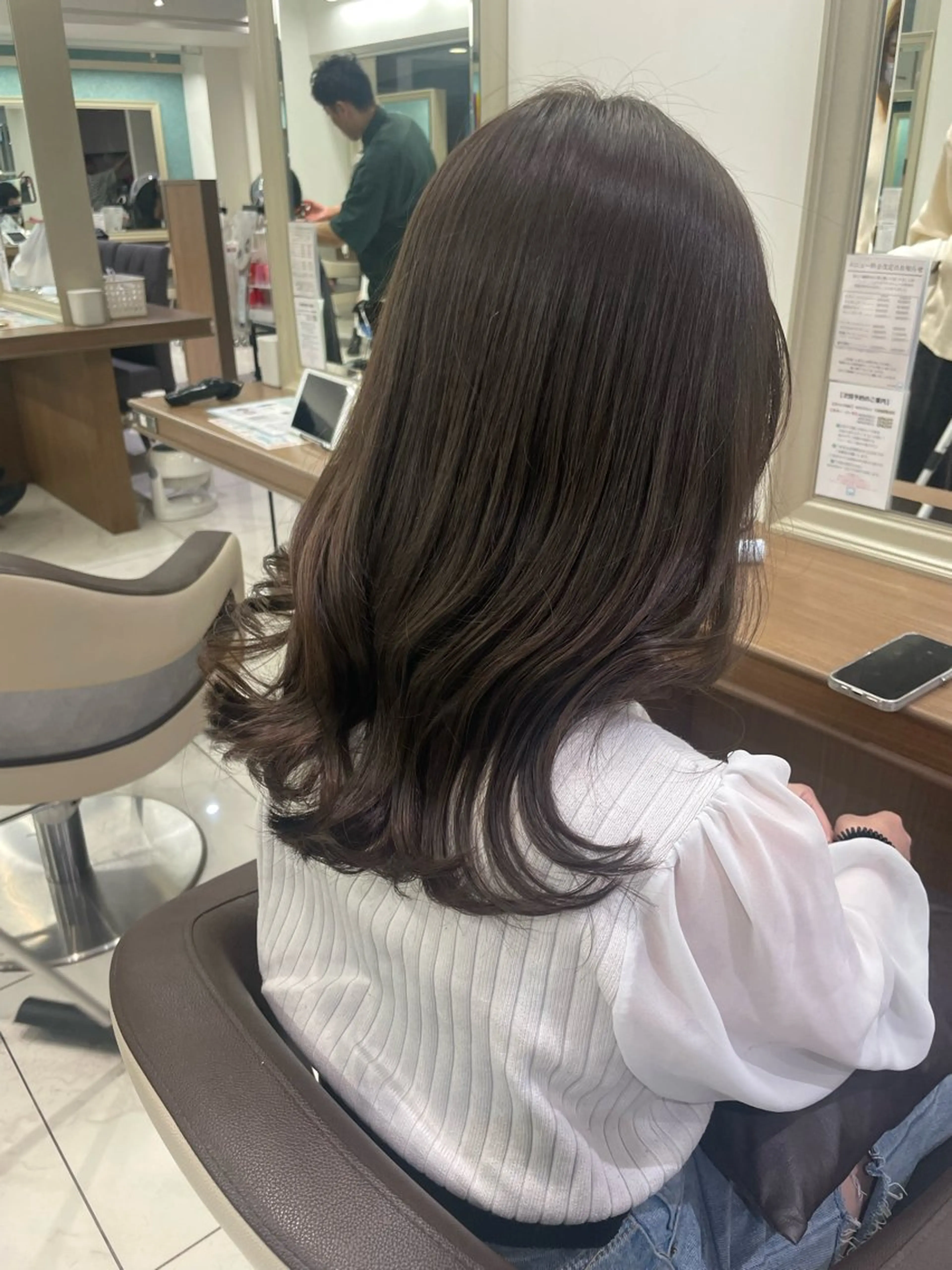 セミロング カラー ヘアカラー トリートメント 福島成美/髪質改善 縮毛矯正/カラーのヘアスタイル