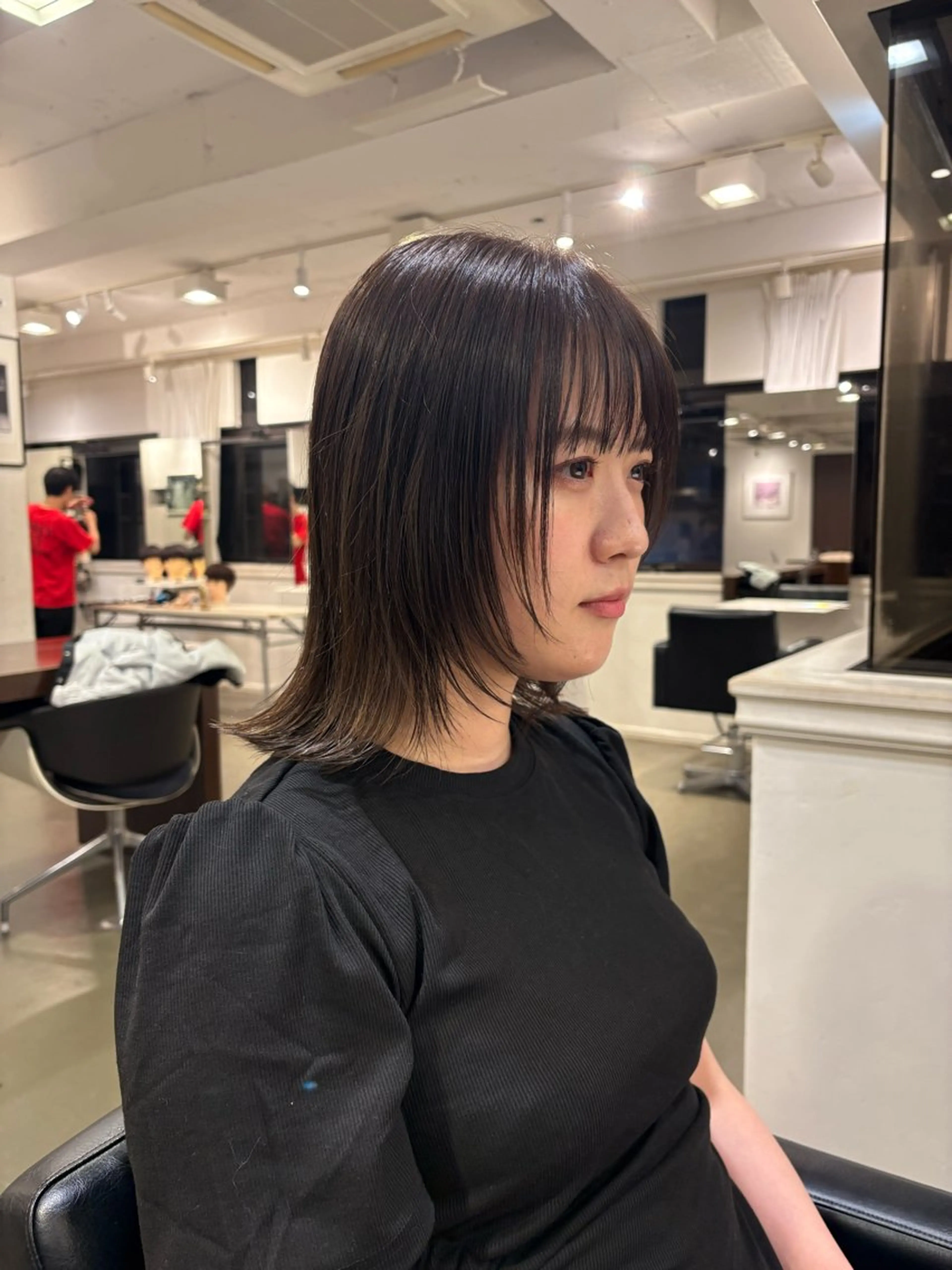 ミディアム カラー 透明感カラー ボブ 顔周りカット レイヤーカット ローレイヤー 🟡表参道ABBEY Hiroのヘアスタイル