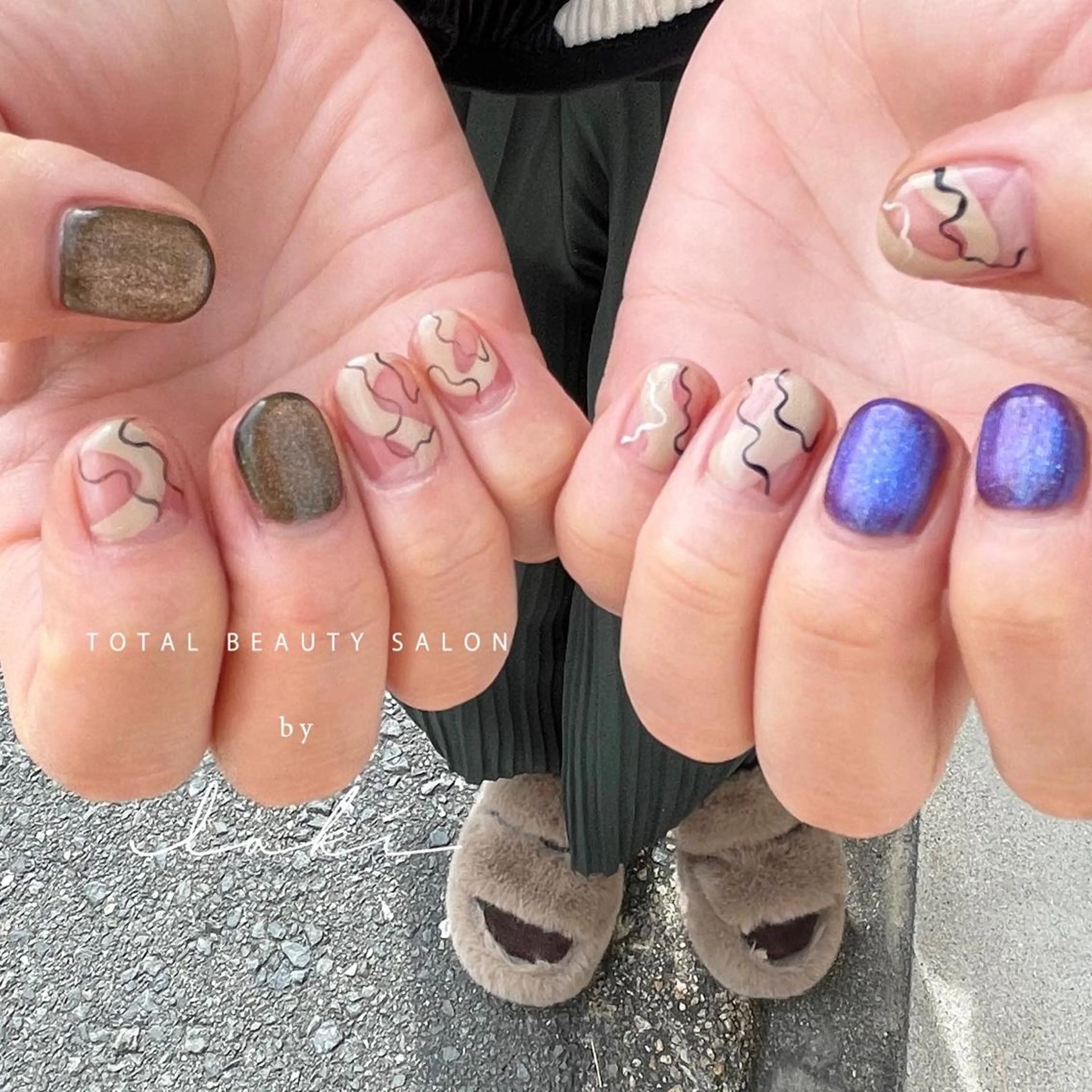 ネイル マグネットネイル ハンドネイル by lakiのネイルデザイン