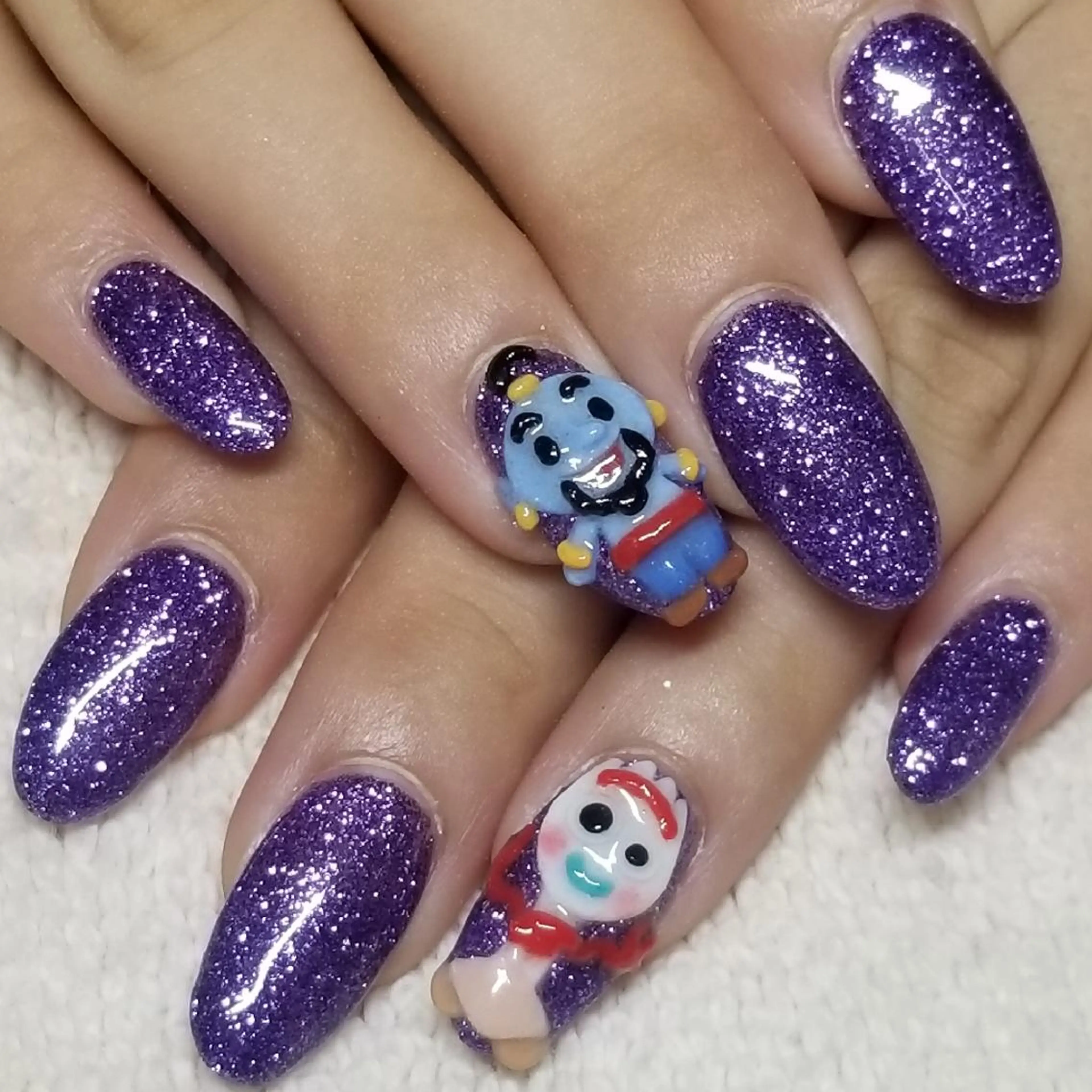 ネイル ハロウィン ラメ(グリッター) パープル ハンドネイル よしだ ひろきのネイルデザイン