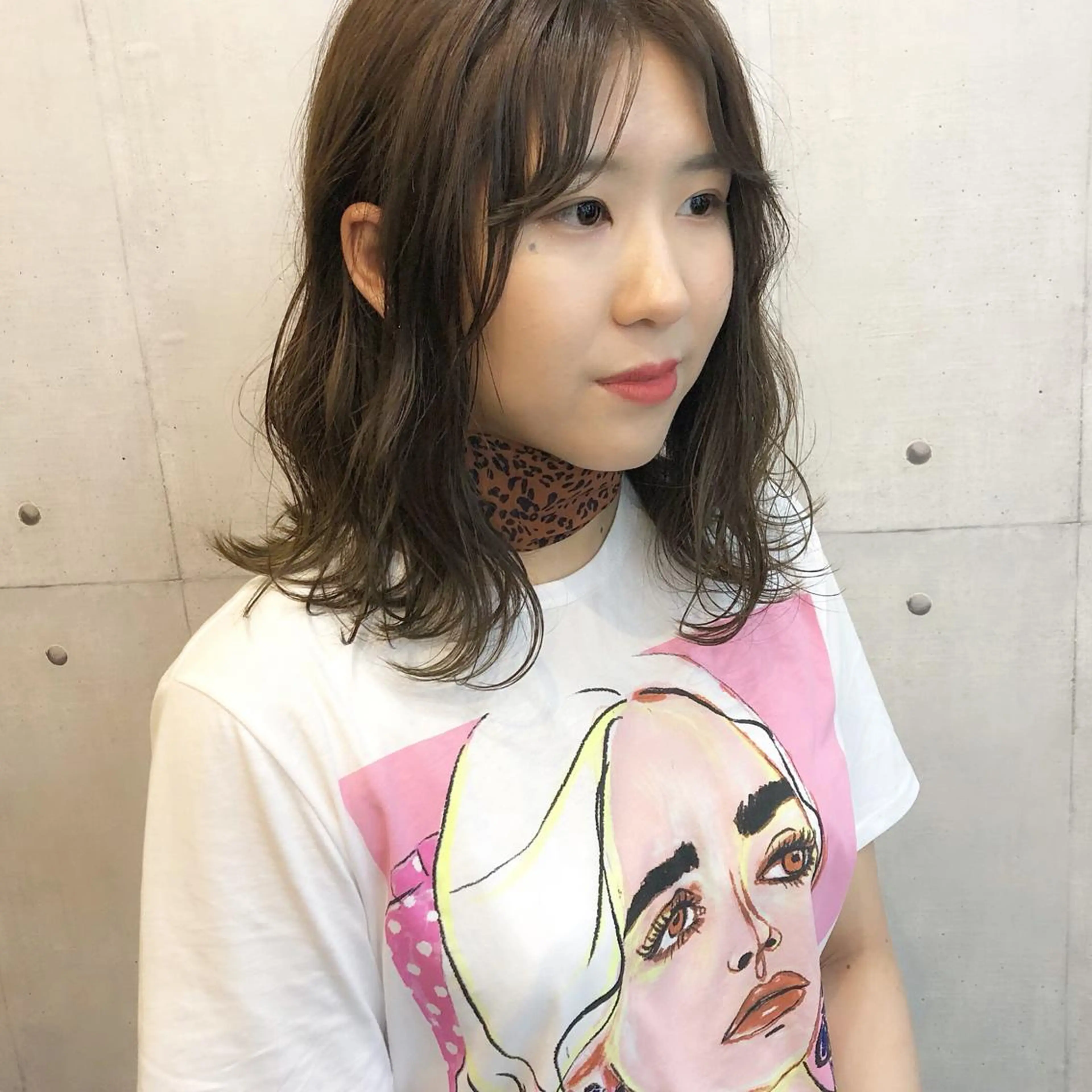 ミディアム 山野 稚奈のヘアスタイル