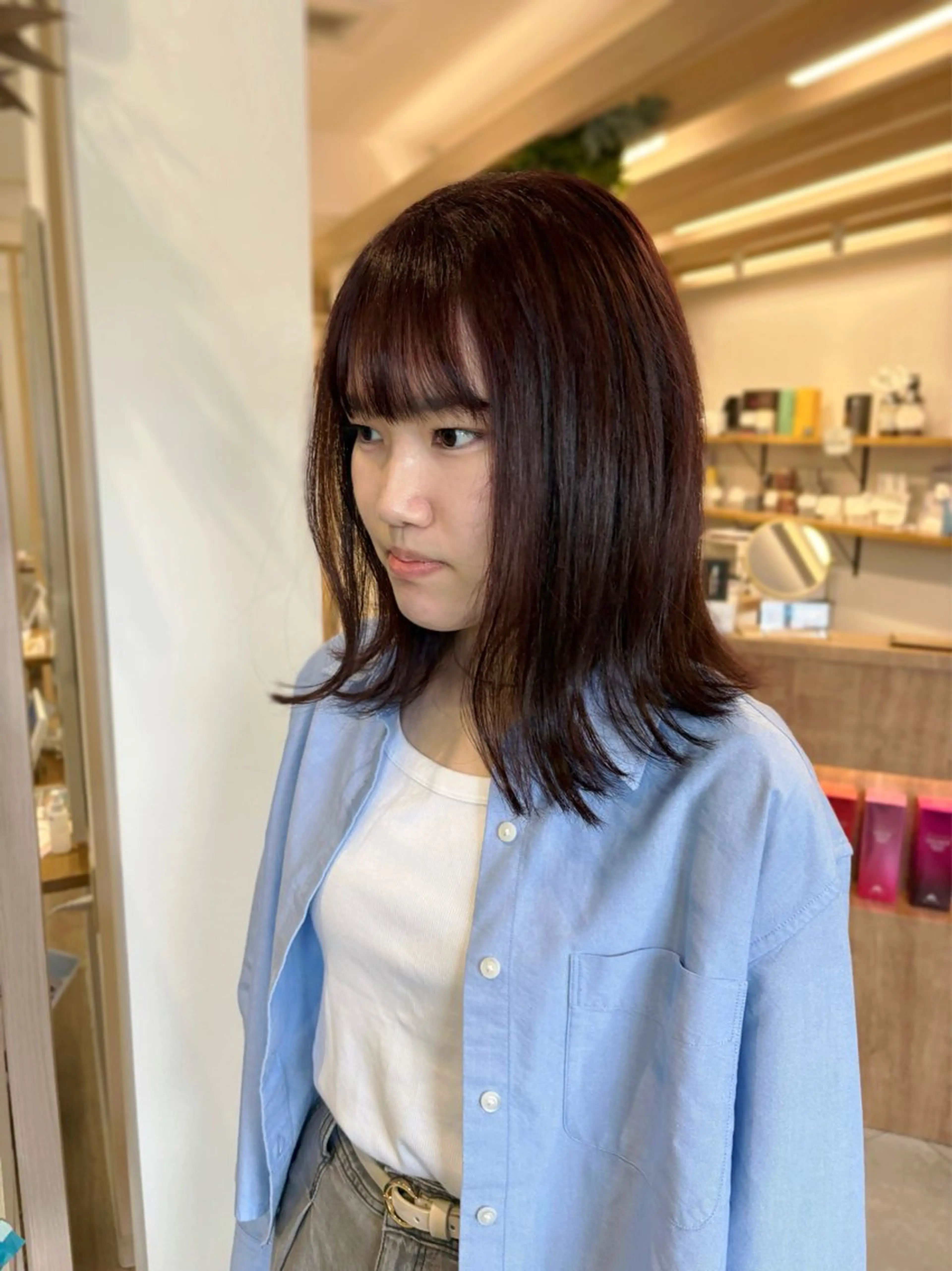 ミディアム ヘアカラー 🪽ナチュラルヘア＊ 大下唯奈🪽🫧のヘアスタイル