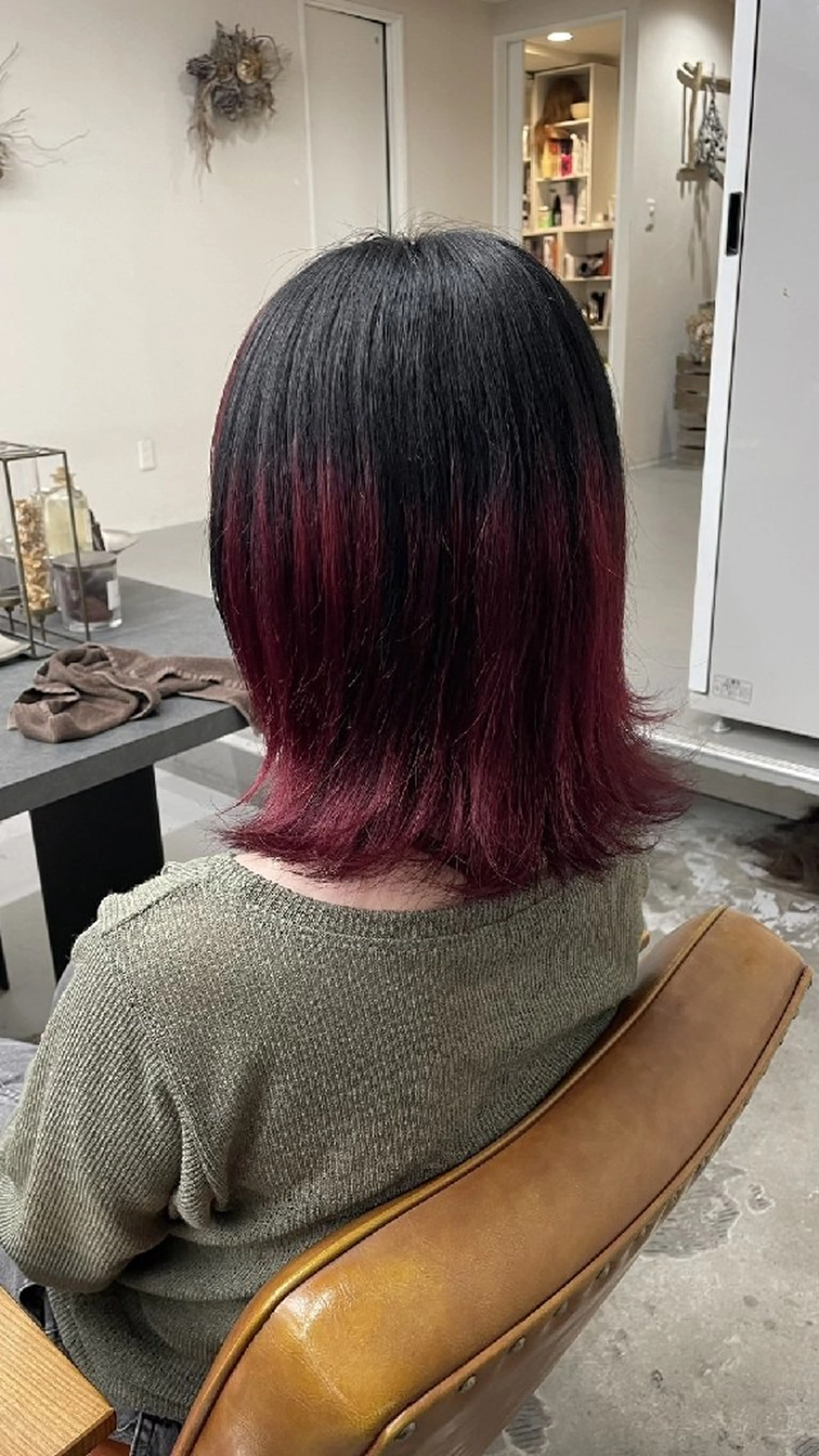 ミディアム カラー バレイヤージュ レイヤーカット ヘアカラー nico麻生　長谷川 裕月のヘアスタイル
