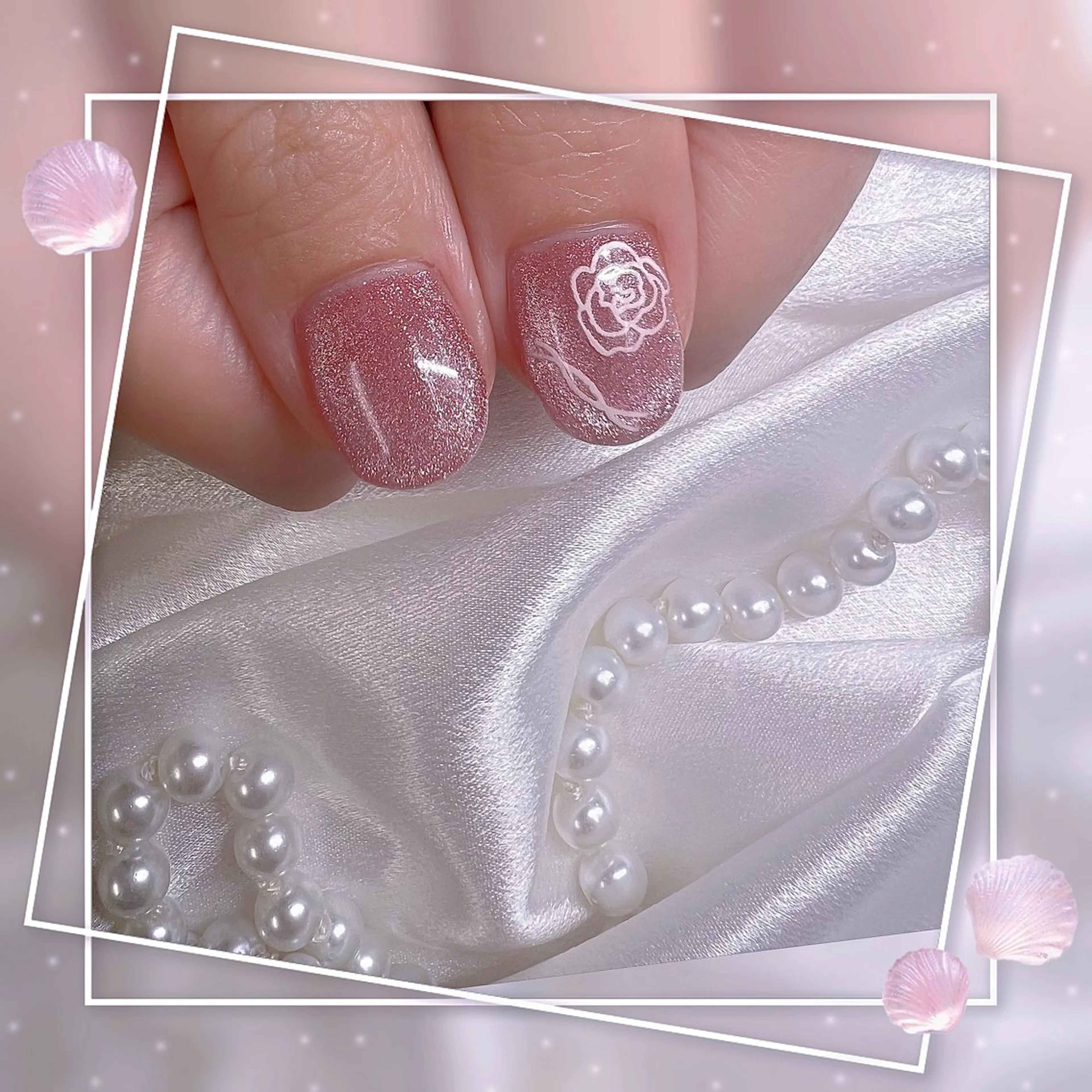 ネイル フレンチネイル グラデーション キラキラネイル 韓国ネイル マグネットネイル Chill Nailsalonのネイルデザイン