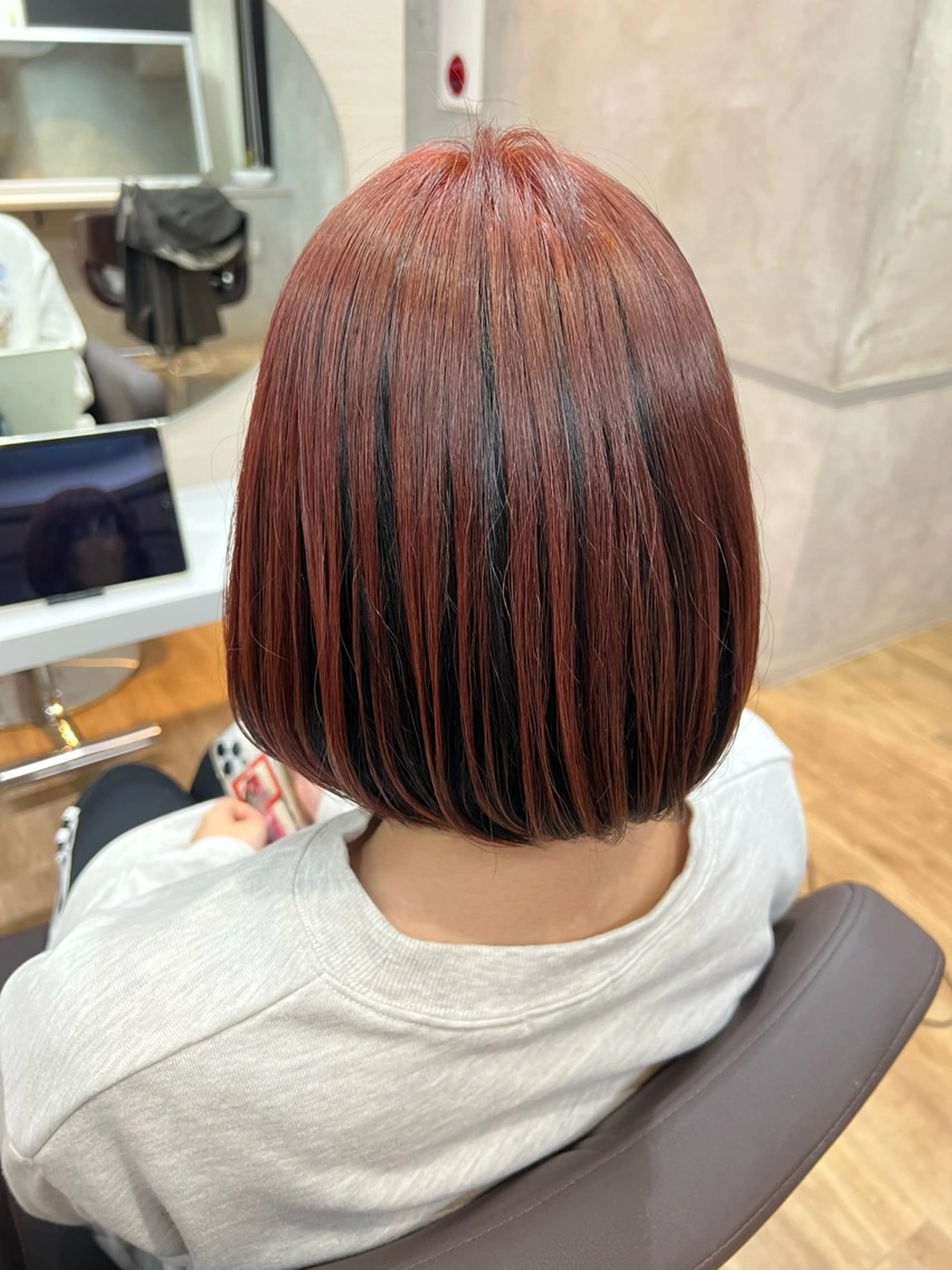 ミディアム カラー ヘアカラー トリートメント AIRI/難波/ ハイトーン/髪質改善のヘアスタイル