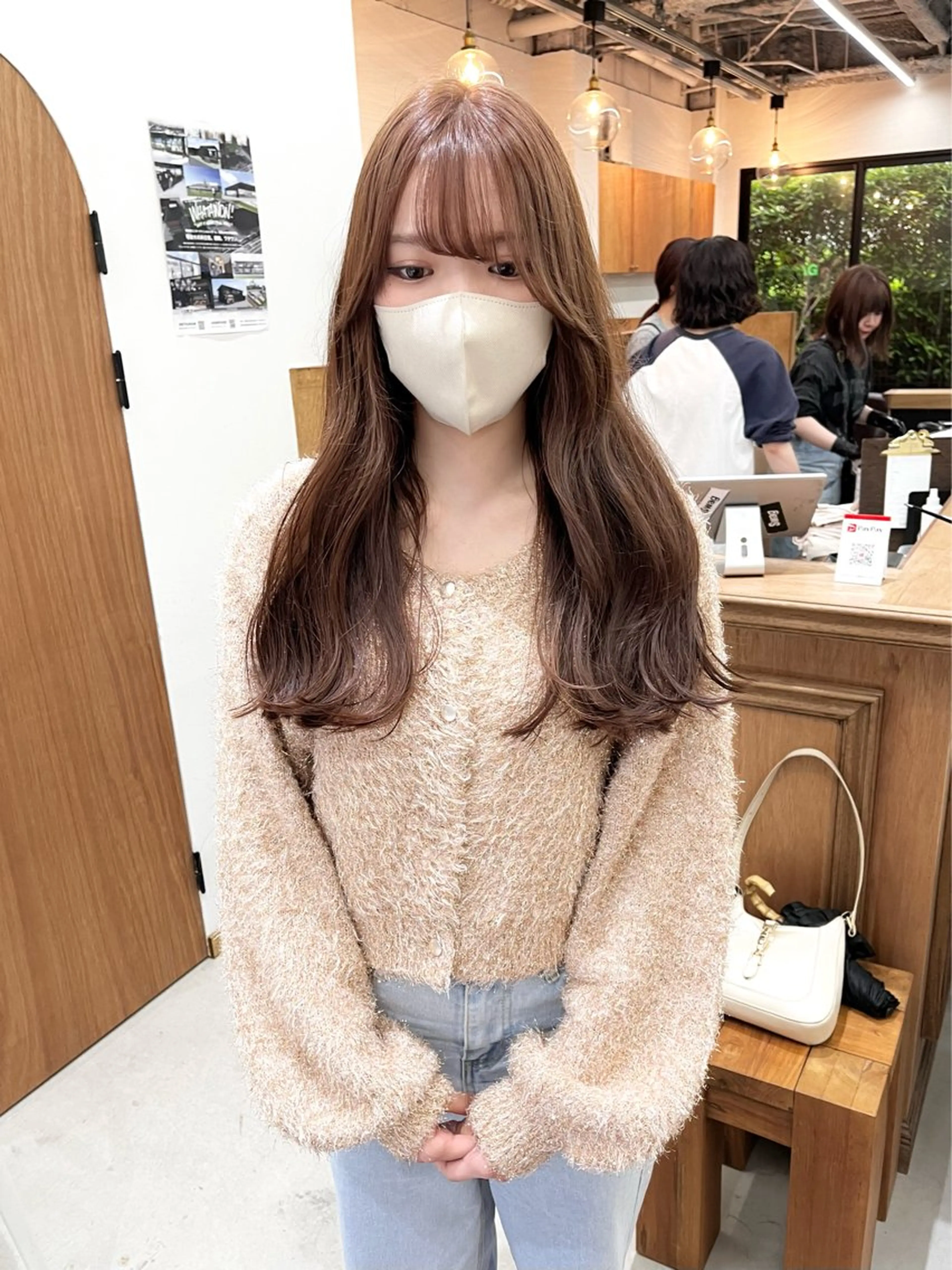 ロング カラー ヘアアレンジ ブリーチ ダブルカラー ブリーチなしカラー オレンジ ena/ブリーチなし 透明感・レイヤー🎀のヘアスタイル