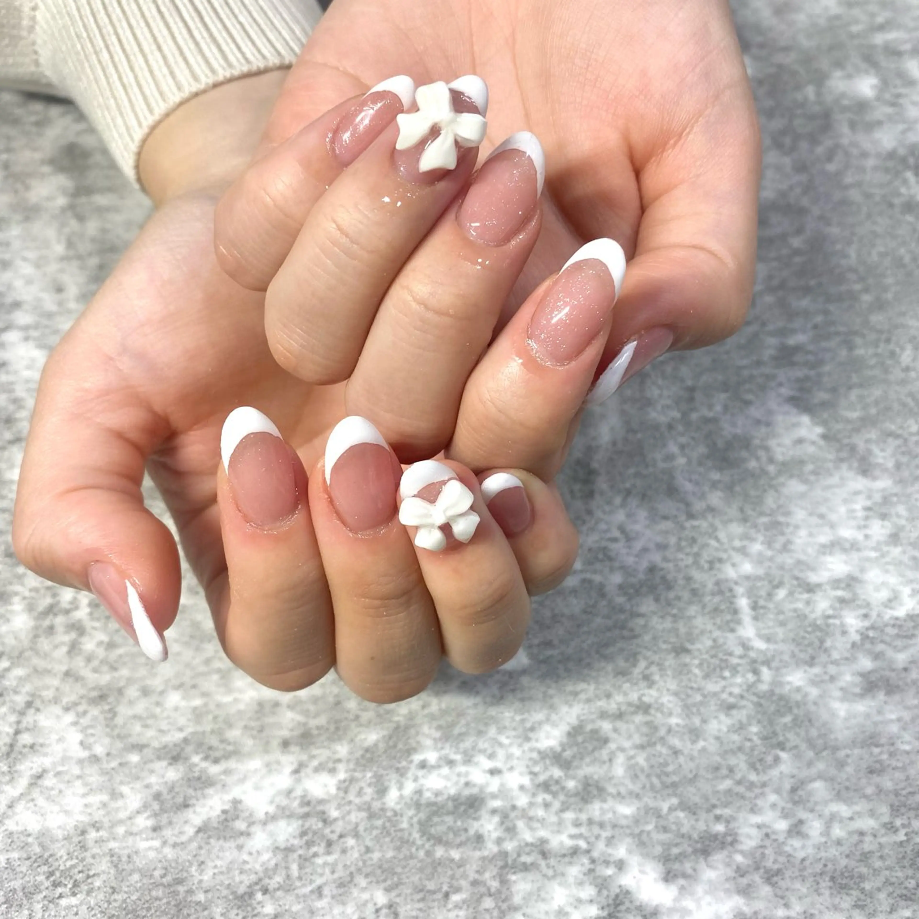 ネイル フレンチネイル リボン シンプルネイル ハンドネイル ★Rinail... .のネイルデザイン