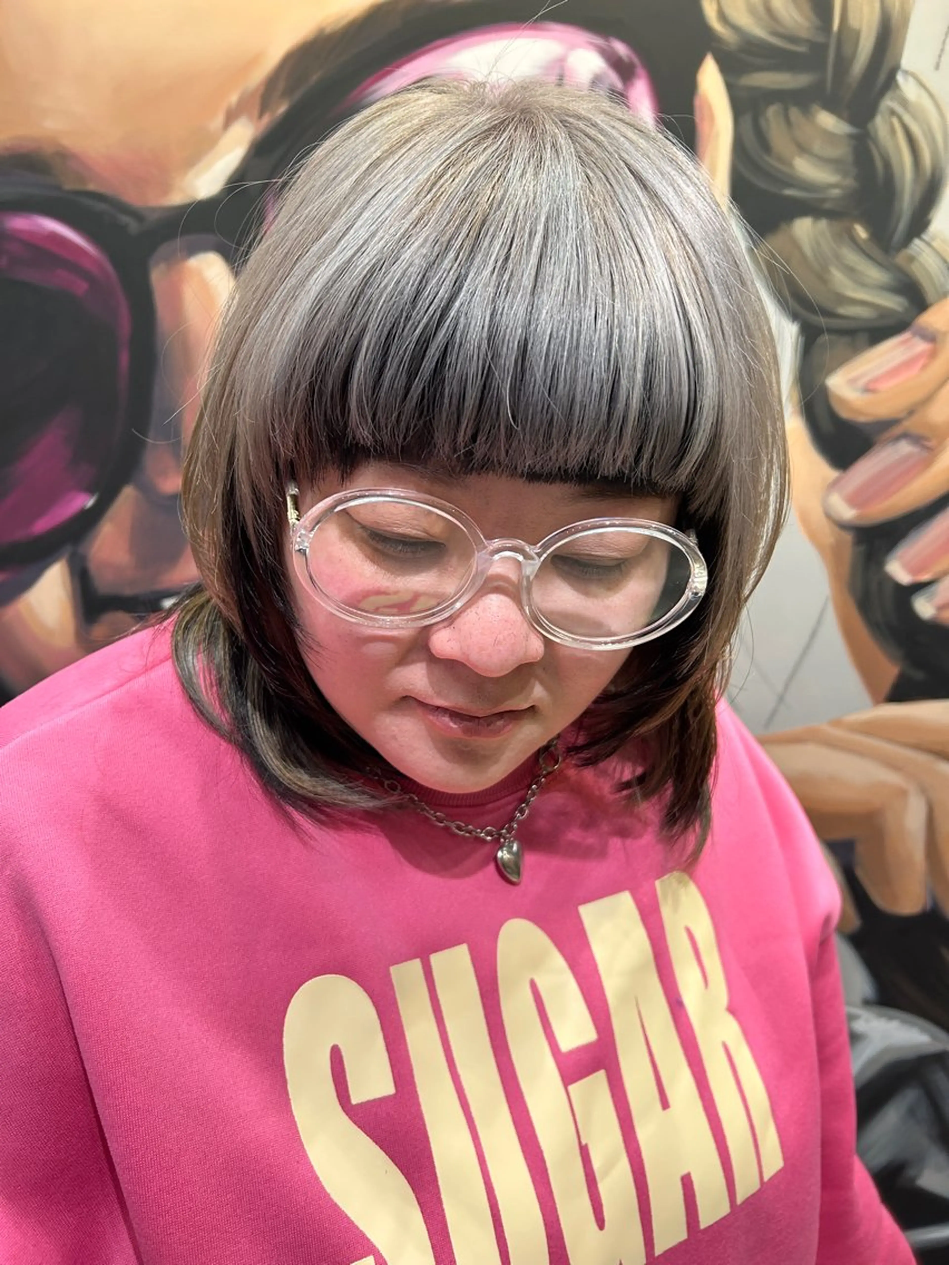 ロング カラー カット ヘアカラー ヘアセット 久木原 ゆりのヘアスタイル