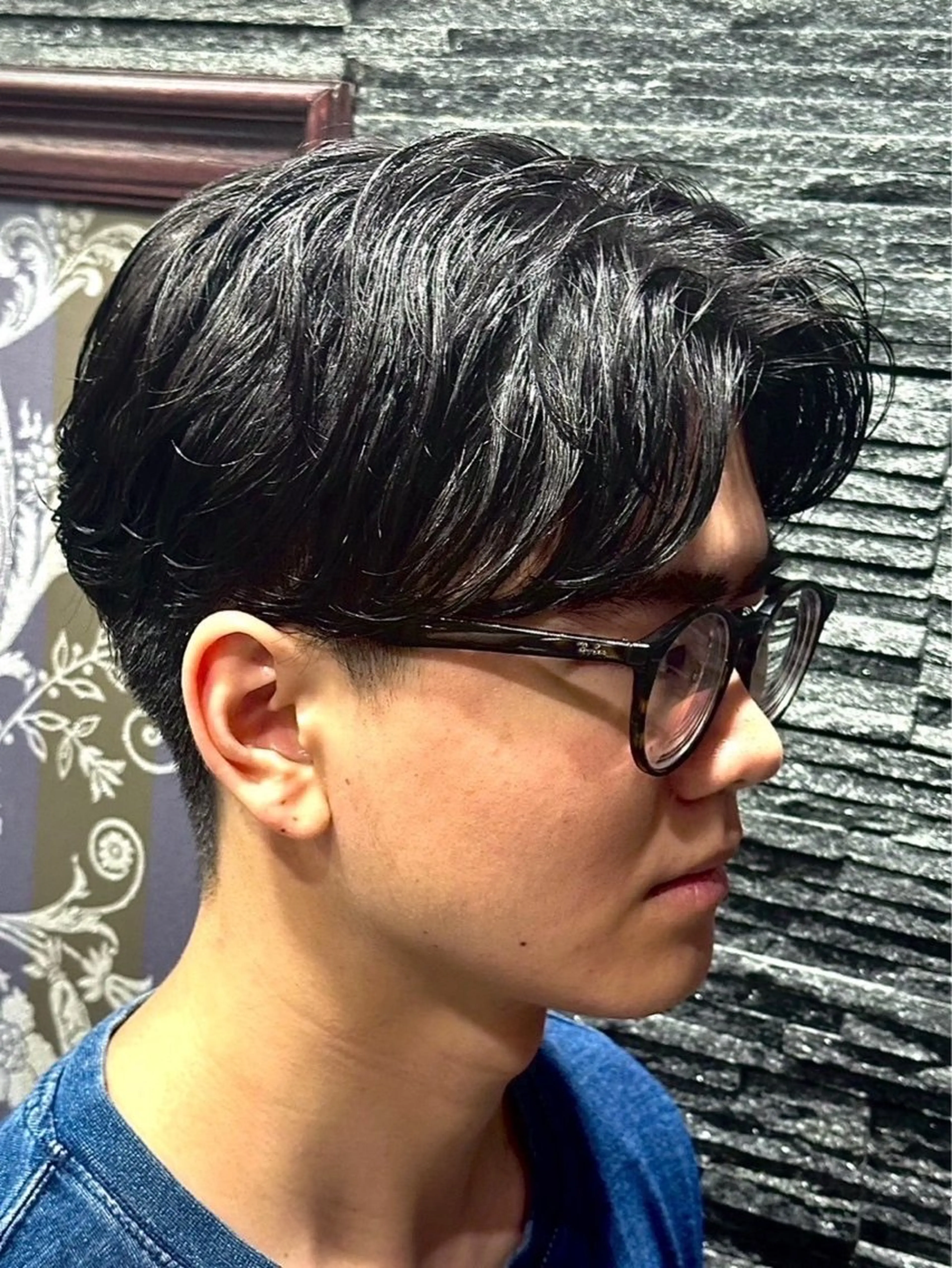 ミディアム パーマ メンズ 安田 遥のヘアスタイル