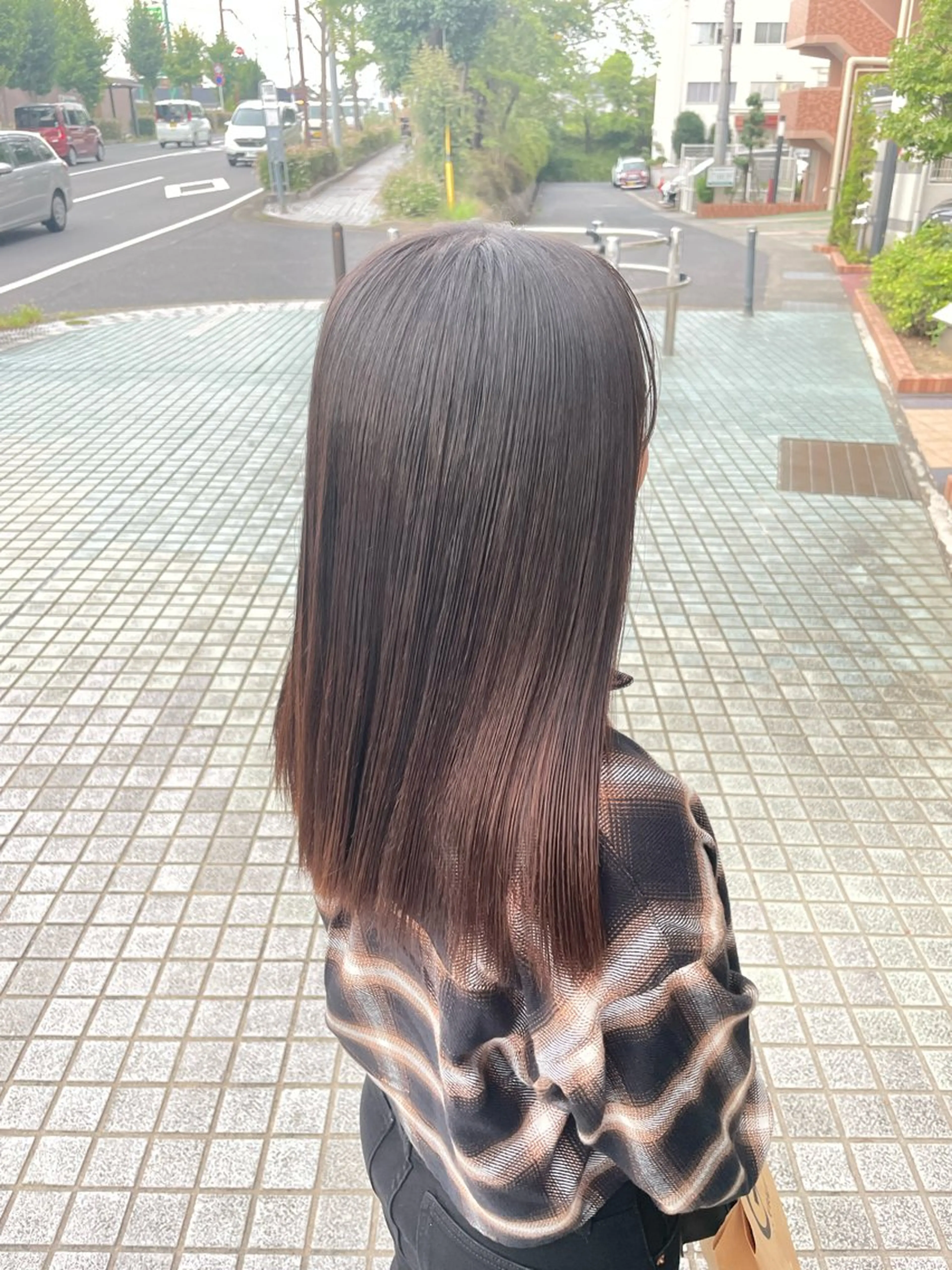 セミロング パーマ 縮毛矯正 吉川 莉央のヘアスタイル