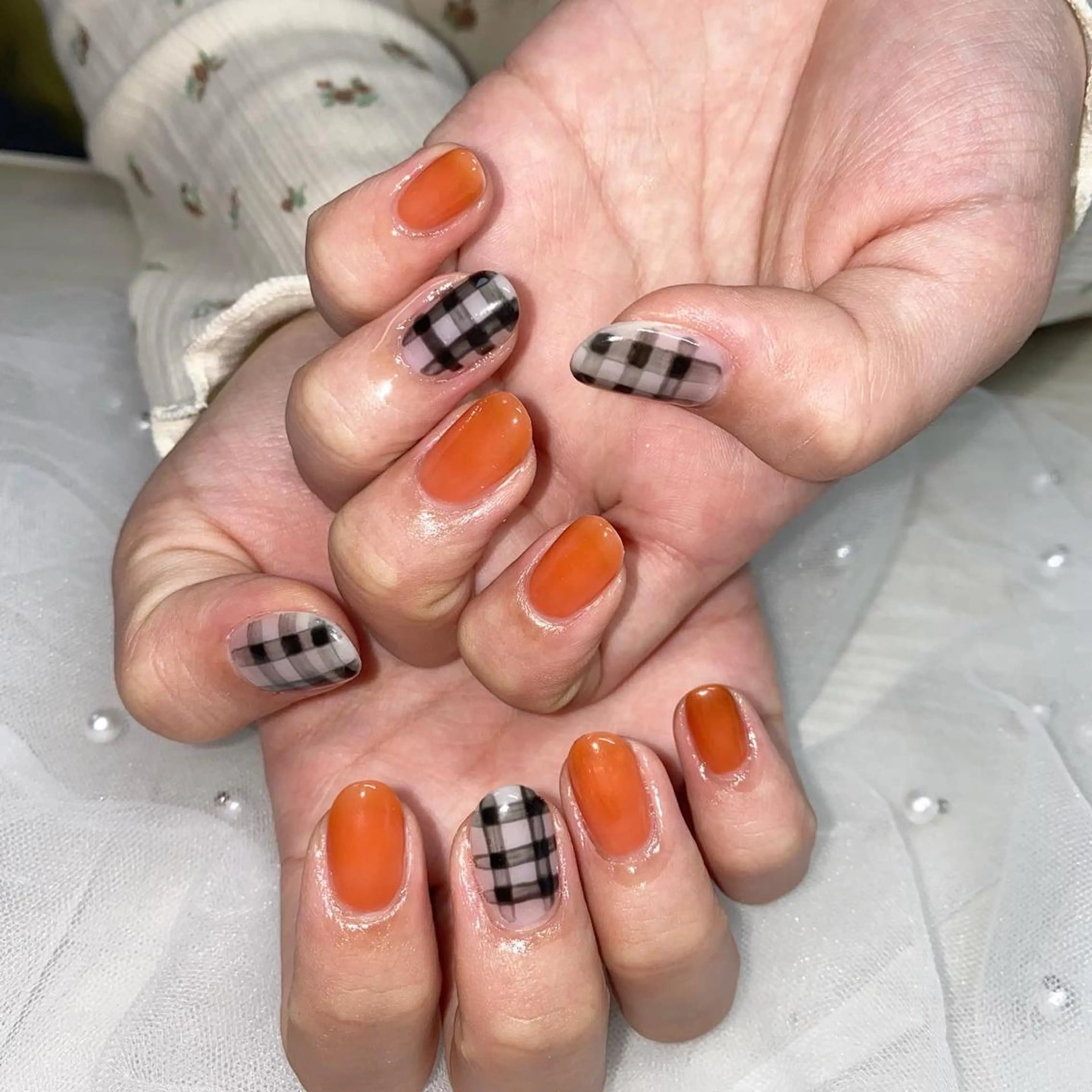 ネイル オレンジ I pinknail 韓国風·持ち込み専門のネイルデザイン