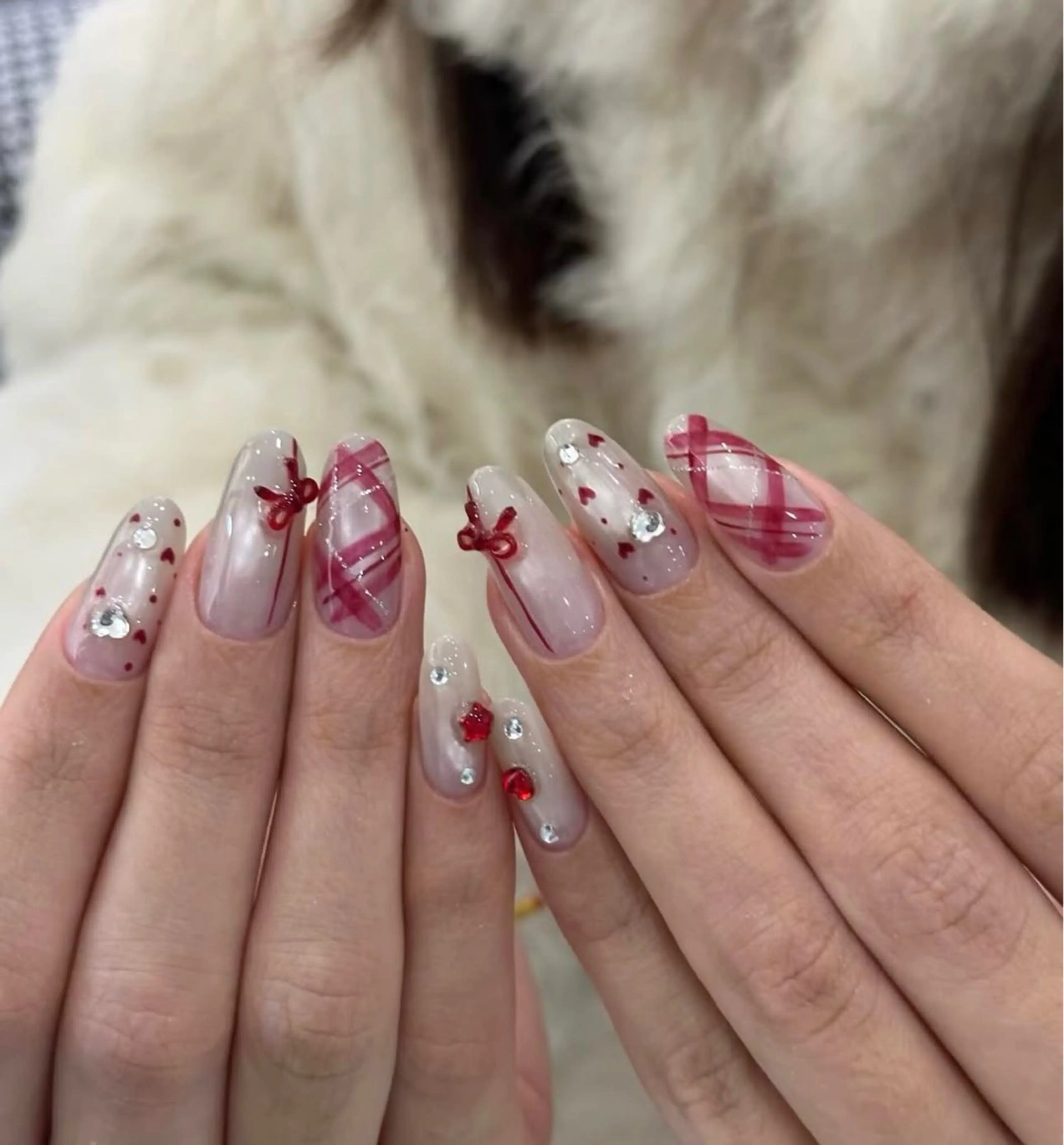 ネイル チークネイル フレンチネイル グラデーション キラキラネイル 韓国ネイル Minette nailHuongのネイルデザイン