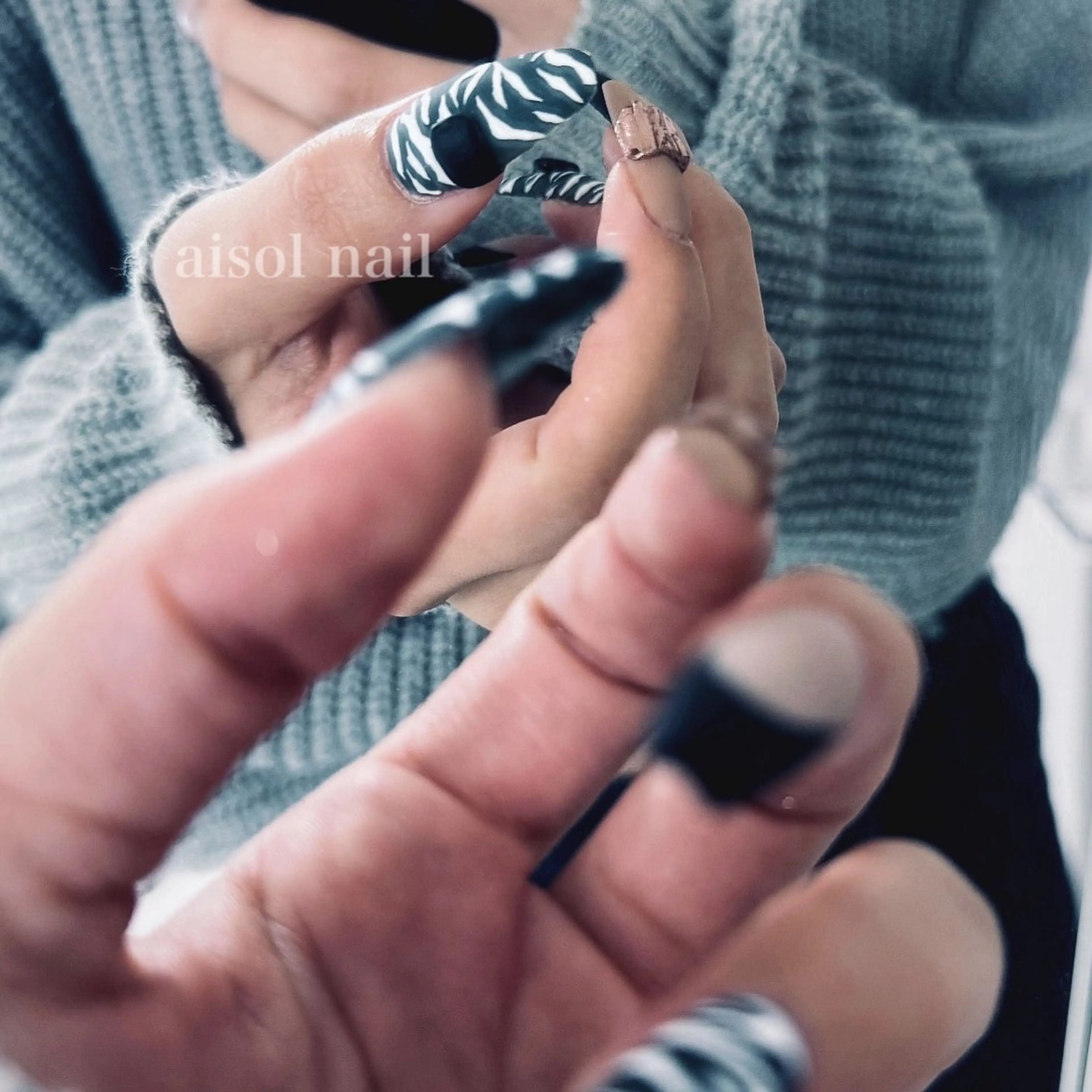 ネイル アニマル柄 マットネイル Aisol nail salonのネイルデザイン