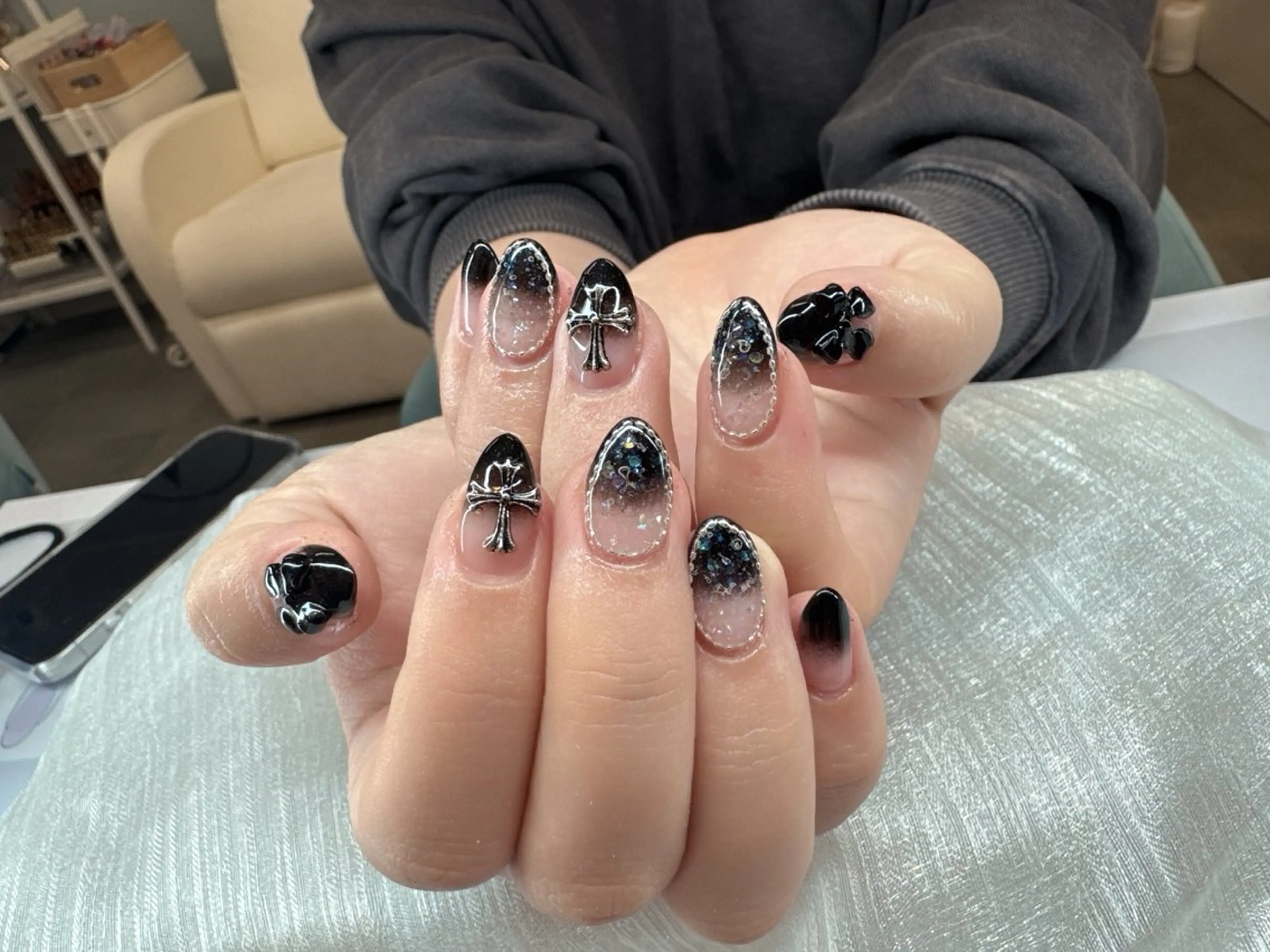 ネイル アートネイル 長さ出し ジェルネイル マグネットネイル ニュアンスネイル ハンドネイル KIM キムのネイルデザイン