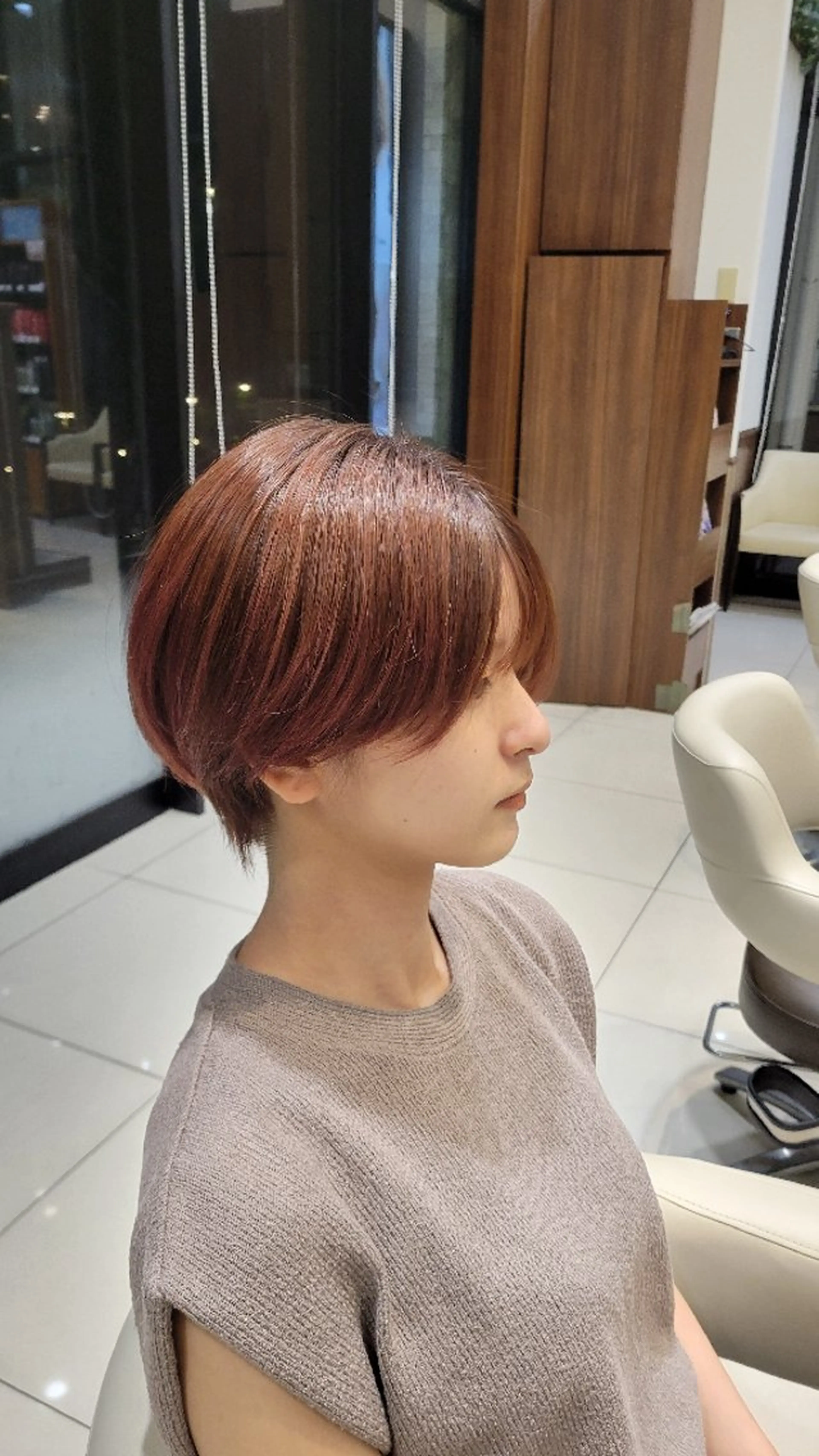 ショート ピンクブラウン ショートヘア 渡辺 将功のヘアスタイル