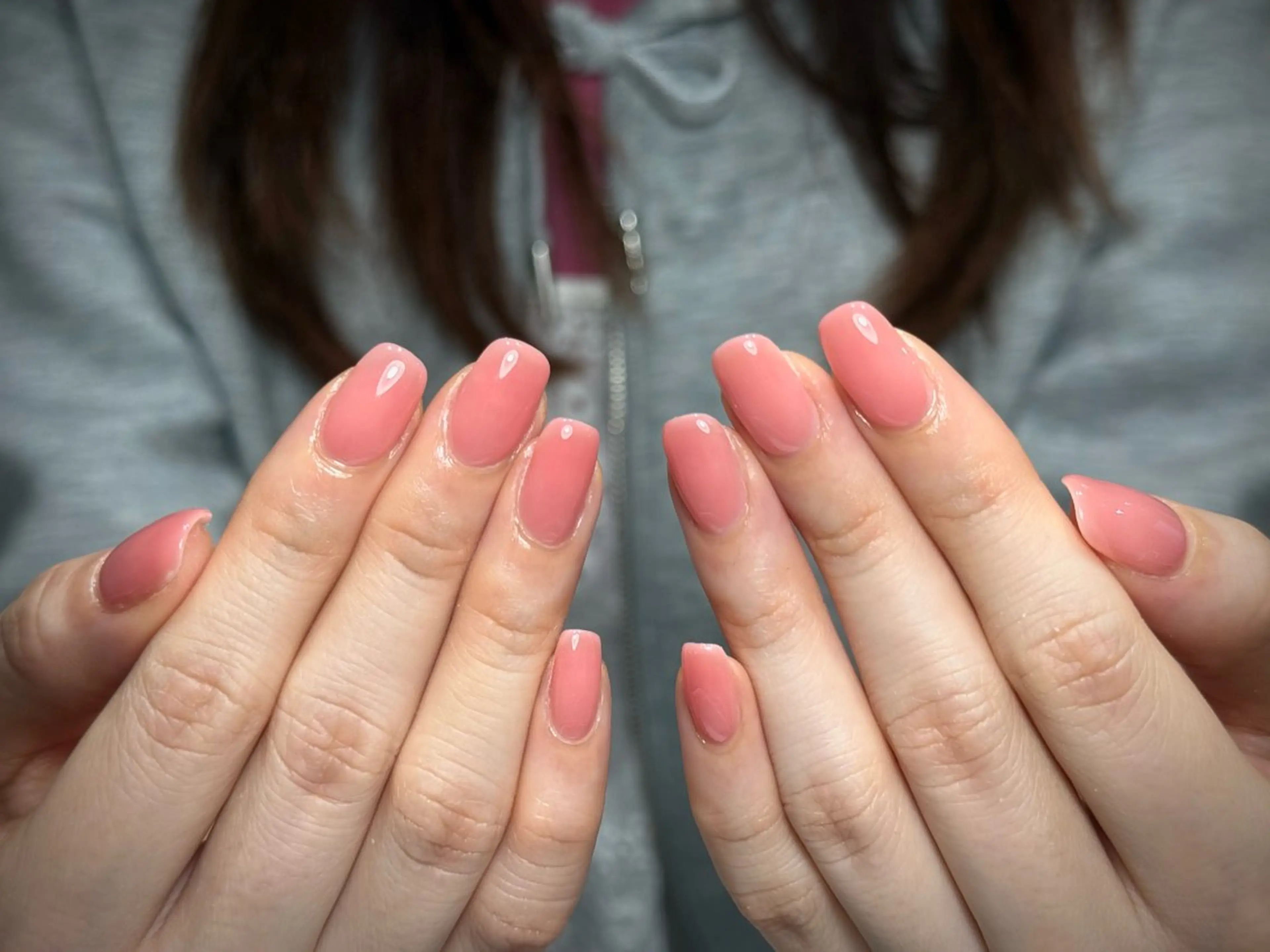 ネイル ワンカラーネイル ピンク Ruru akari 大阪天王寺のネイルデザイン