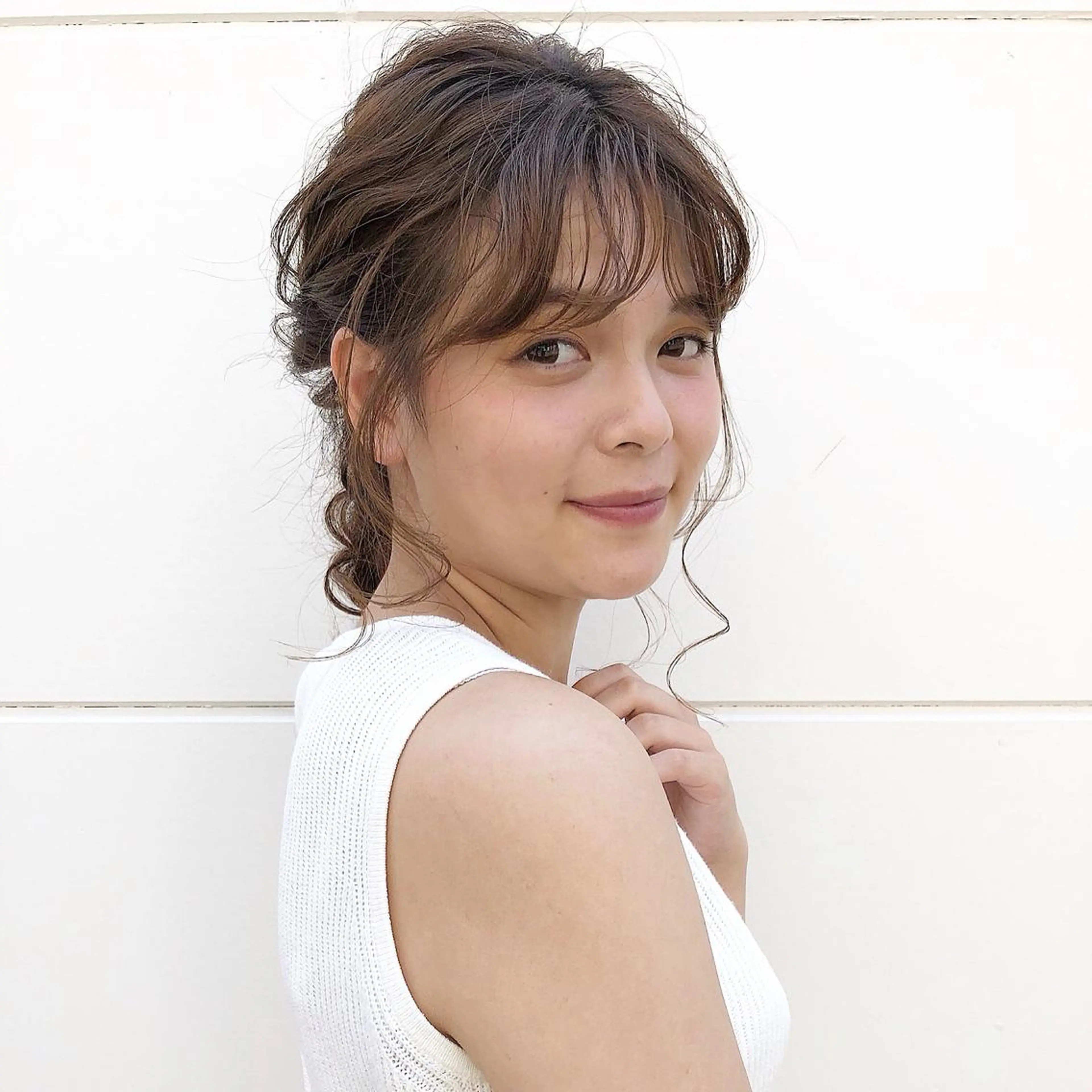 セミロング カラー 榎園 由美のヘアスタイル