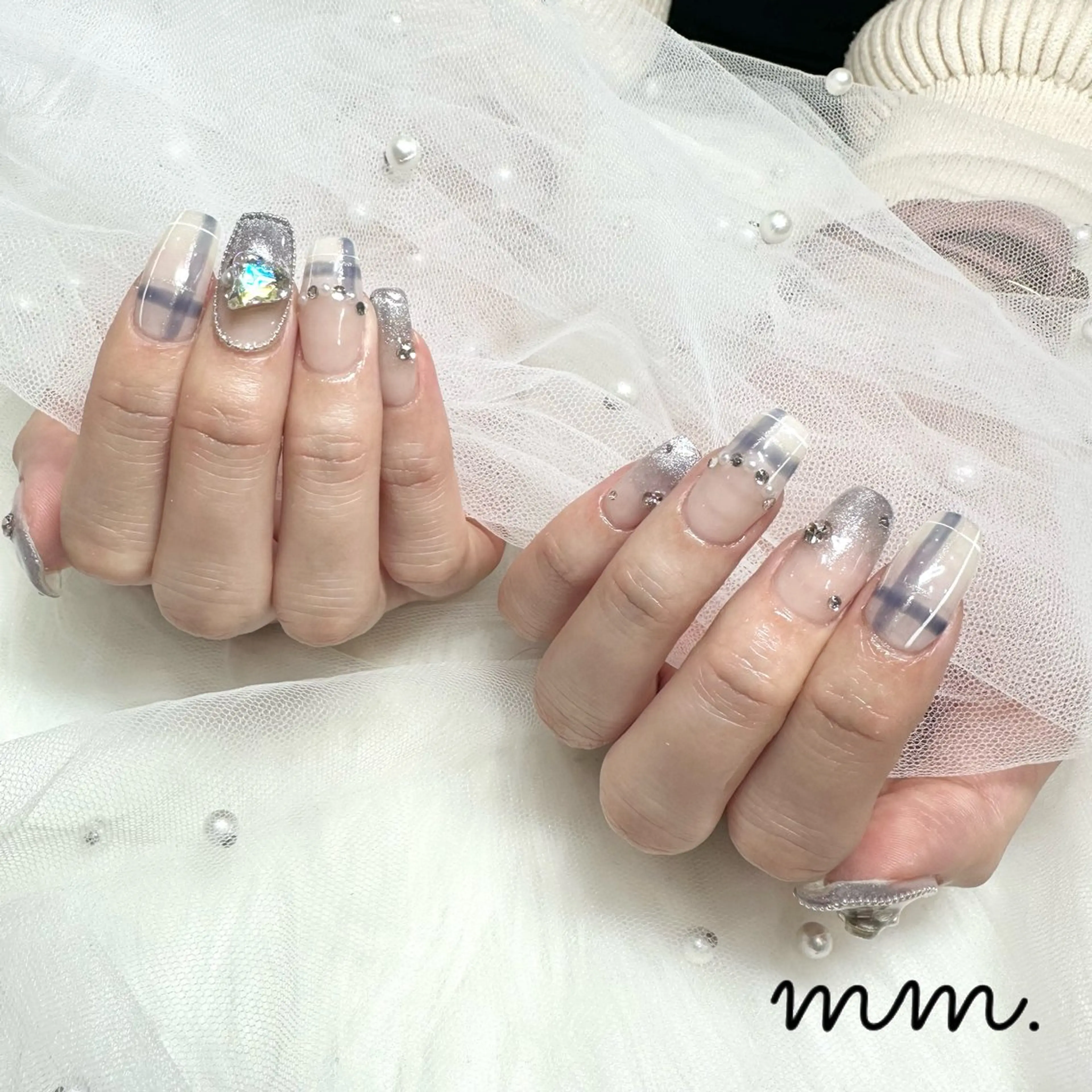 ネイル ハンドネイル 🩷🩵mm.大宮 Riyo🧸🩵🩷のネイルデザイン