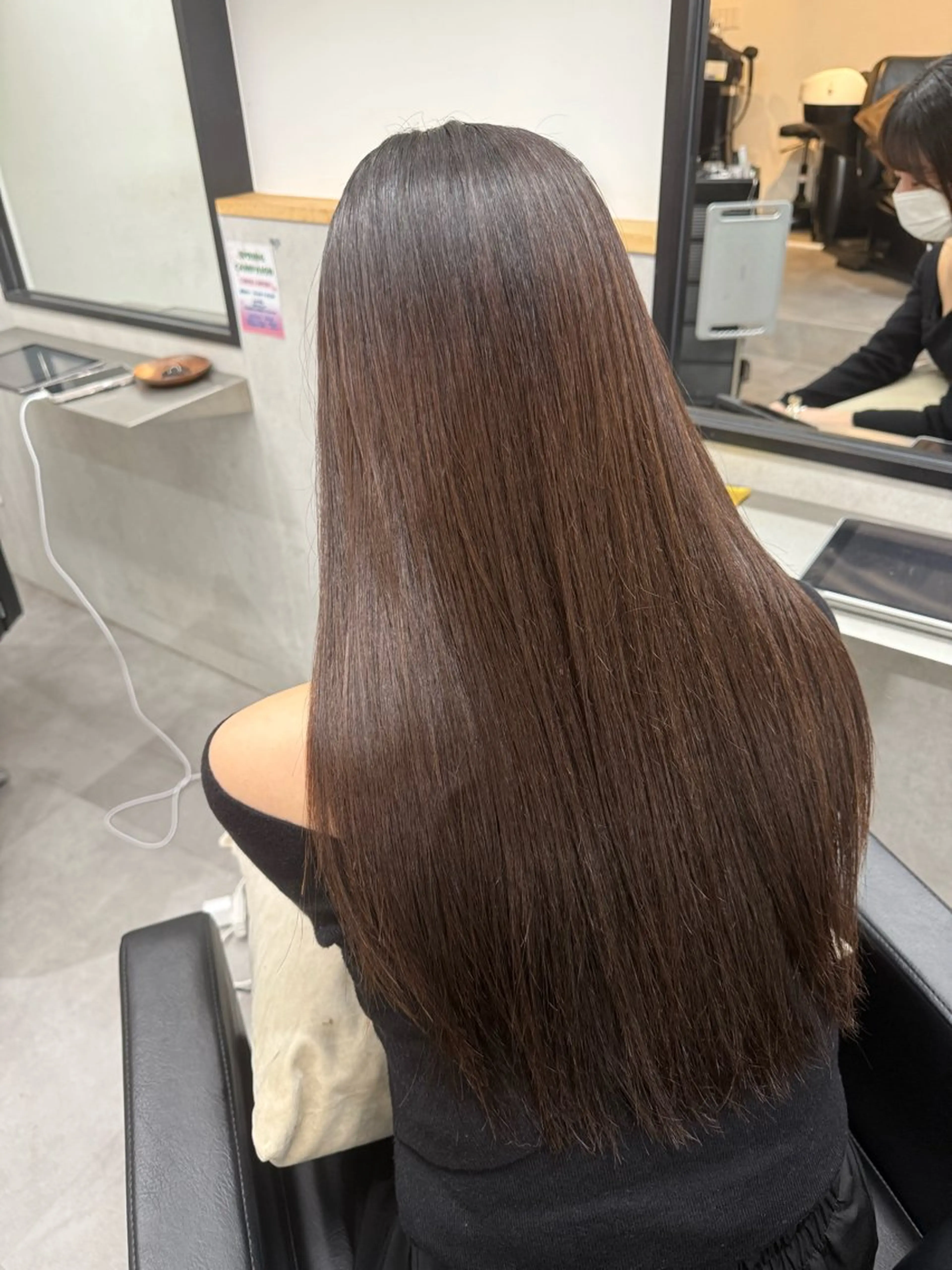 ロング 縮毛矯正 新宿/ベージュ/ 透明感カラー/タクマのヘアスタイル