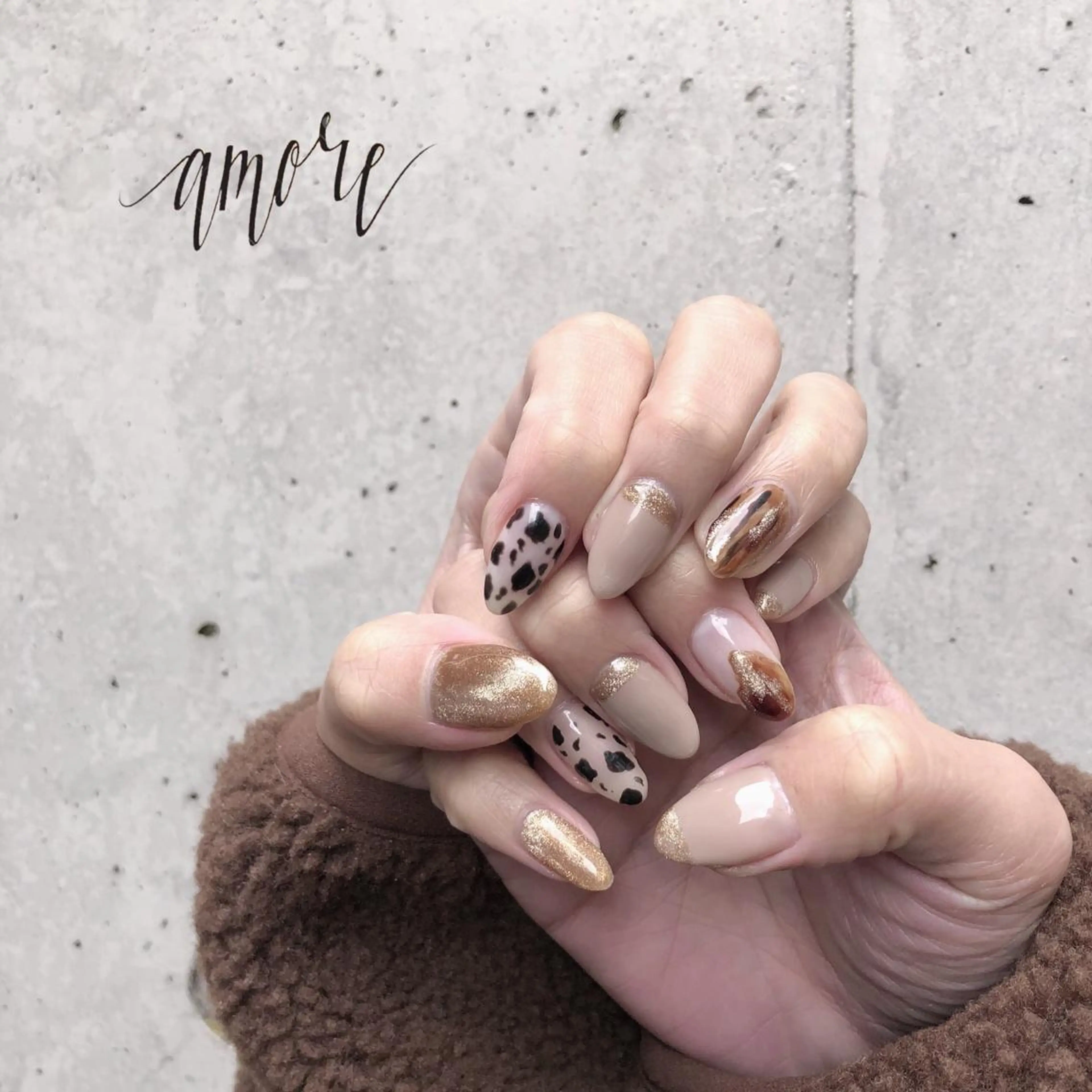 ネイル アニマル柄 アートネイル ジェルネイル マグネットネイル ニュアンスネイル You kyehwaのネイルデザイン