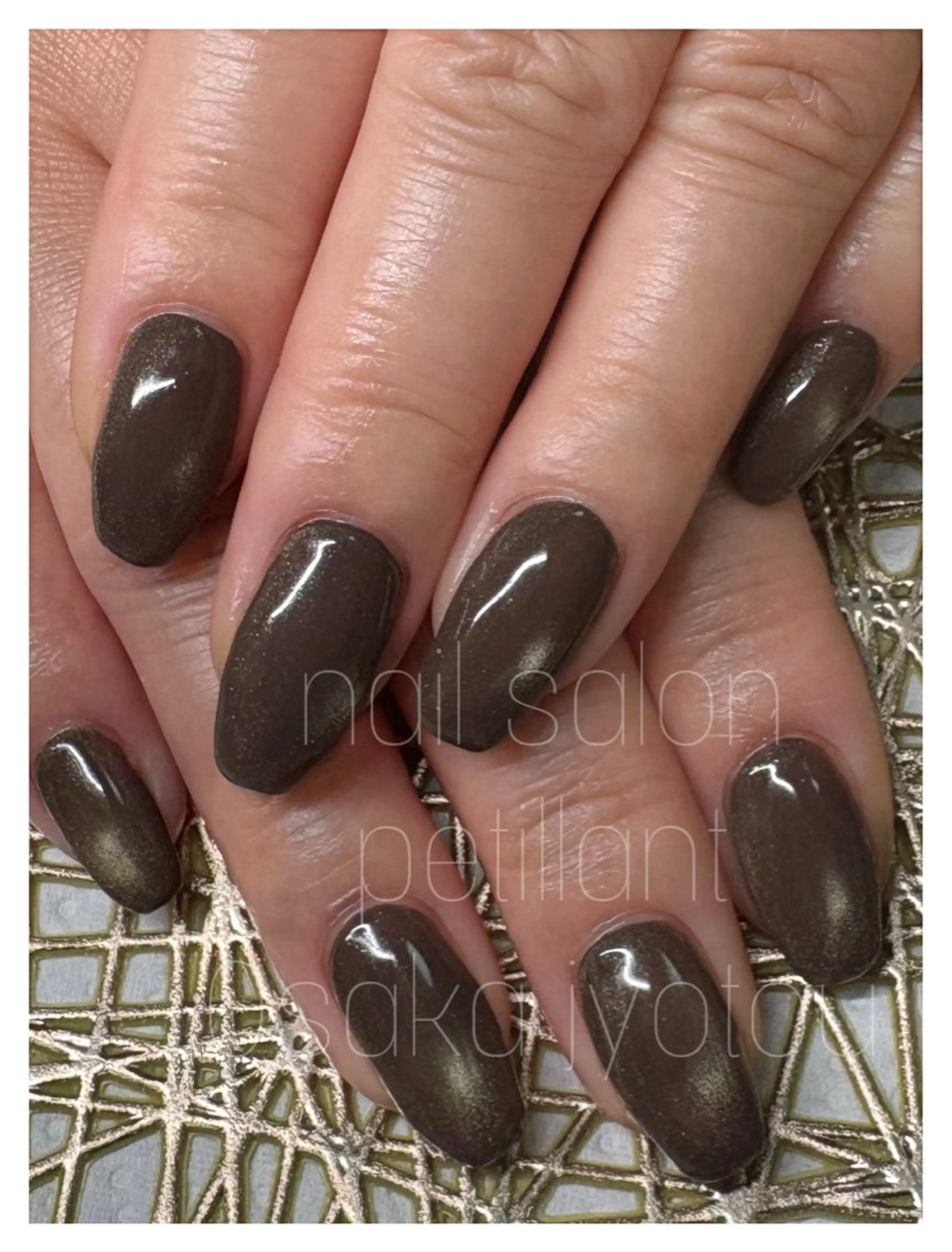 ネイル アートネイル マグネットネイル ワンカラーネイル nail salon petillantのネイルデザイン