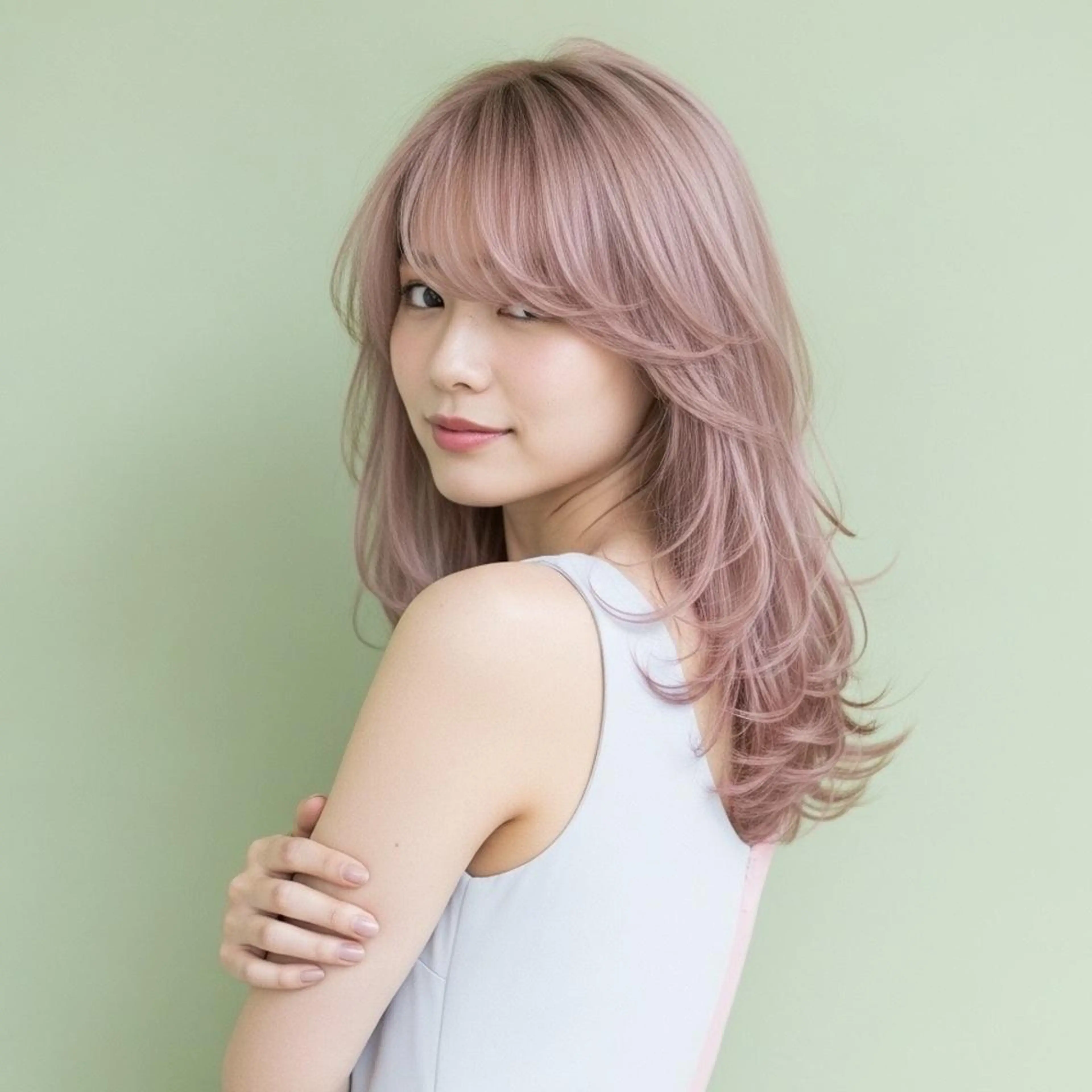 カラー ロング ロングレイヤー ベージュカラー ブロンド 透明感カラー ミルクティーベージュ カット ヘアカラー トリートメント Halo/長居美容室 似合わせカット/ロキのヘアスタイル