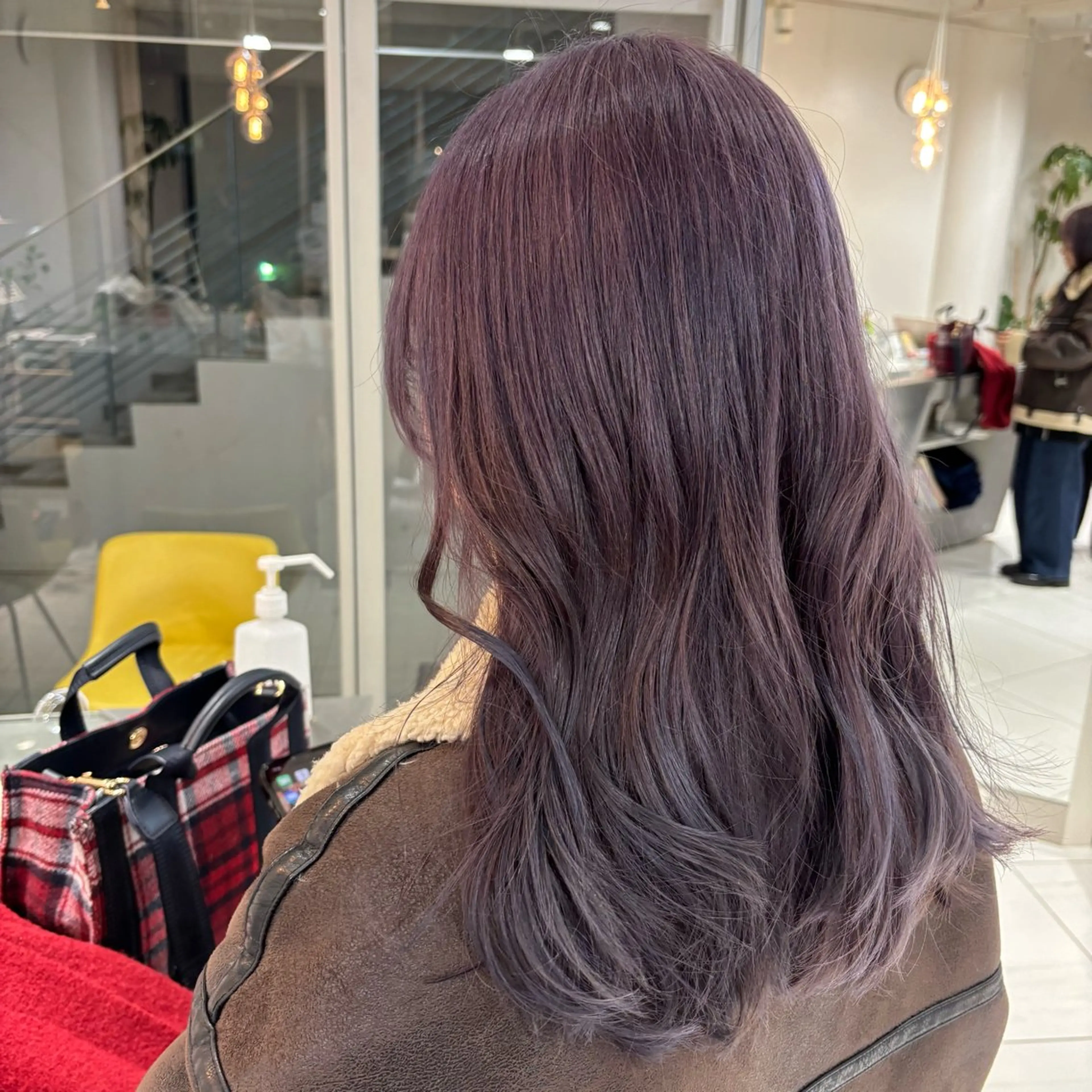 セミロング カラー 透明感カラー ラベンダーカラー ピンクカラー ピンクラベンダー 由比藤理子 ブリーチカラー🌈のヘアスタイル