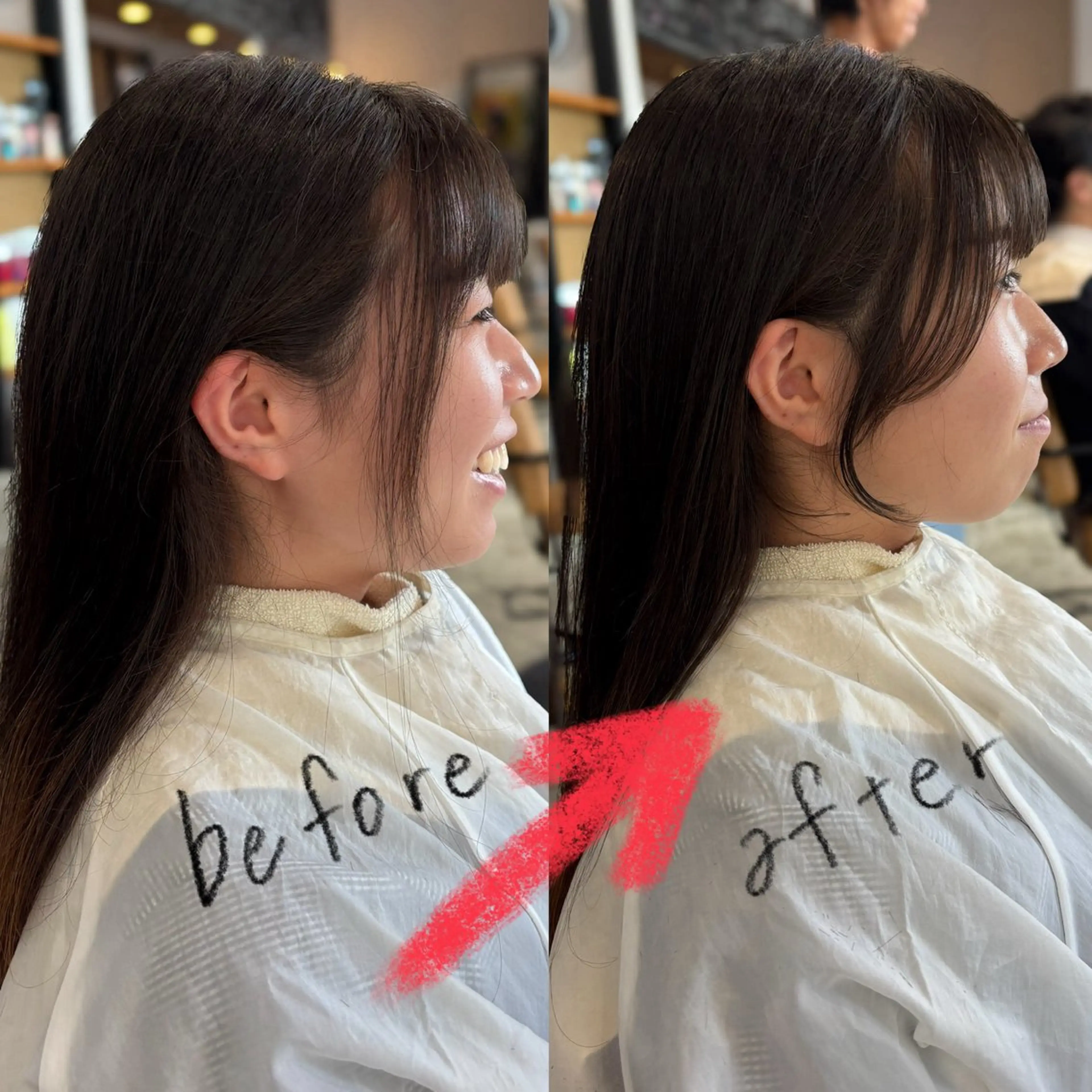 ロング サイドバング カット はっとり ななせのヘアスタイル