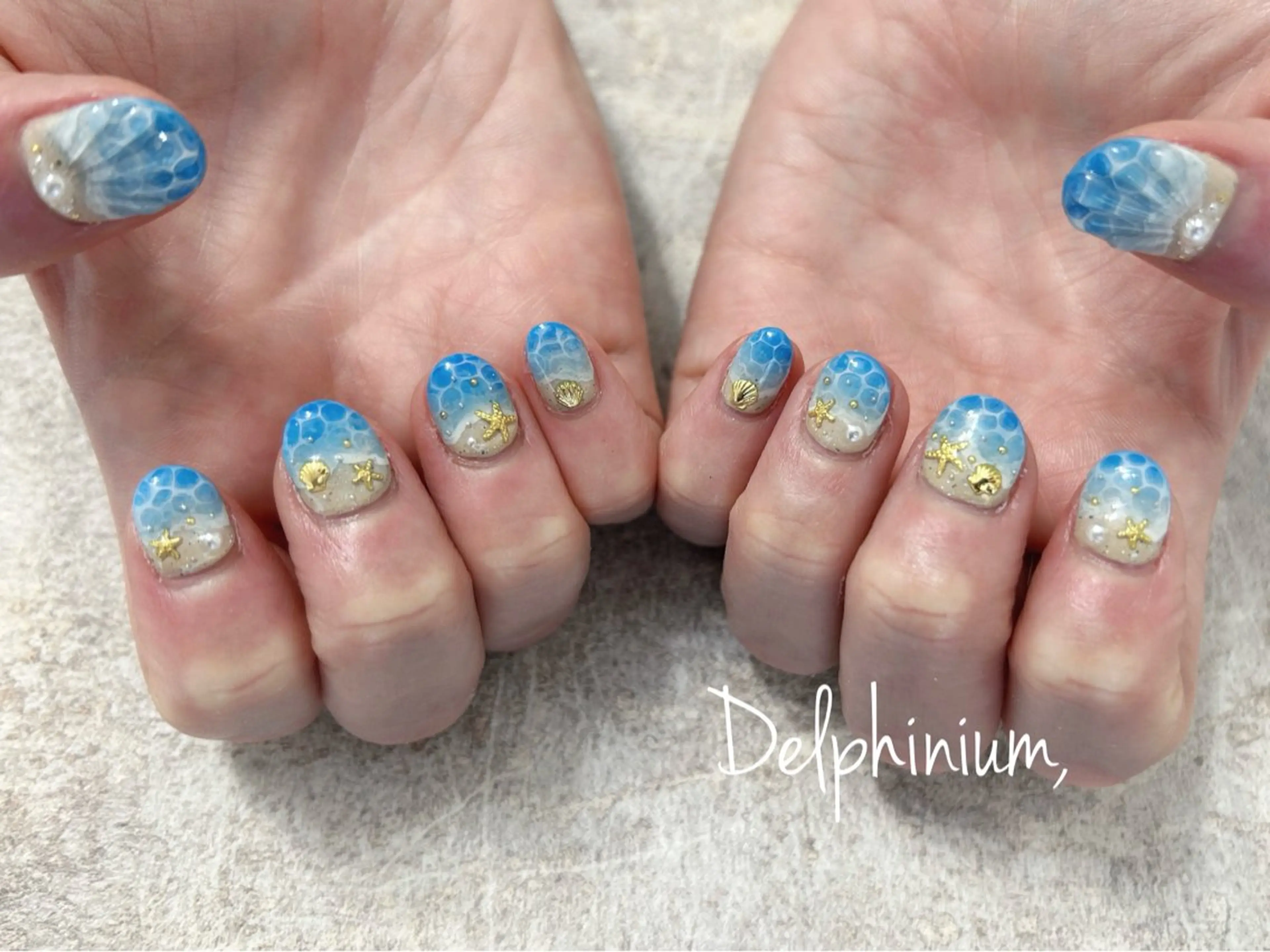 ネイル 夏ネイル ハンドネイル 岡本 友恵のネイルデザイン