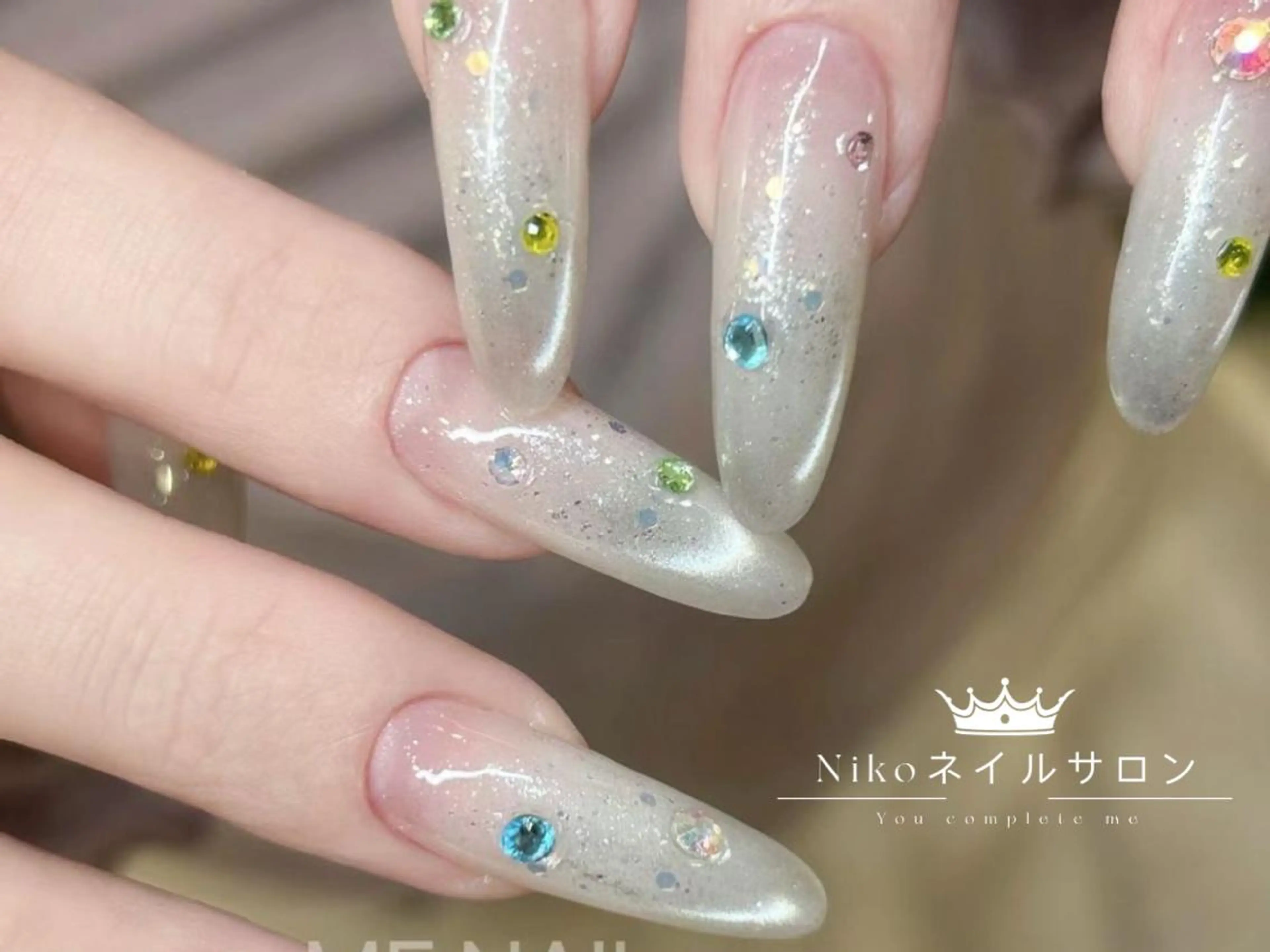 ネイル 長さ出し フットネイル フレンチネイル ジェルネイル ガラスフレンチ Niko ネイルサロン大宮店のネイルデザイン