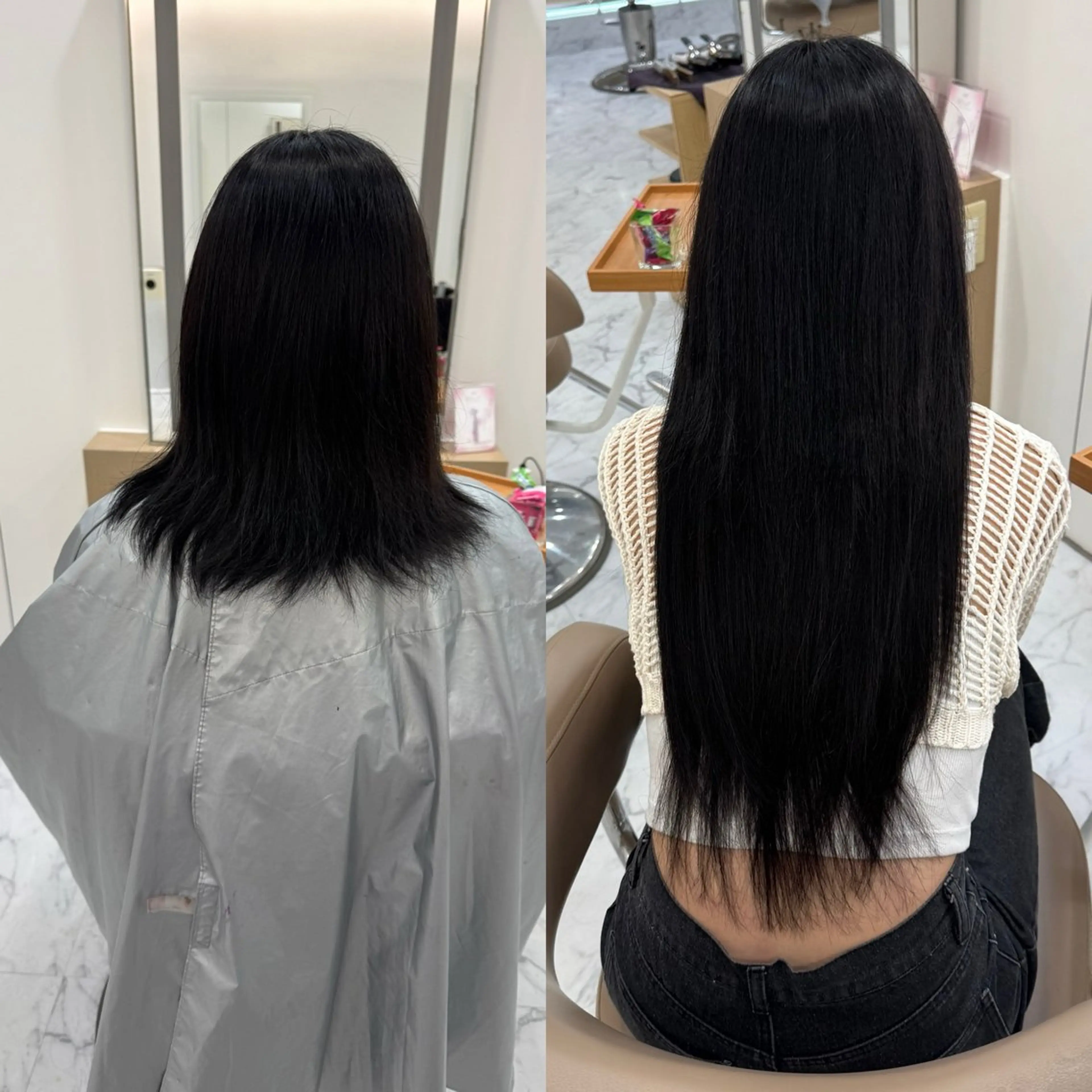 ロング シールエクステ エクステ 韓国風ヘア ロング 濱川響太レディース カットモデルのヘアスタイル