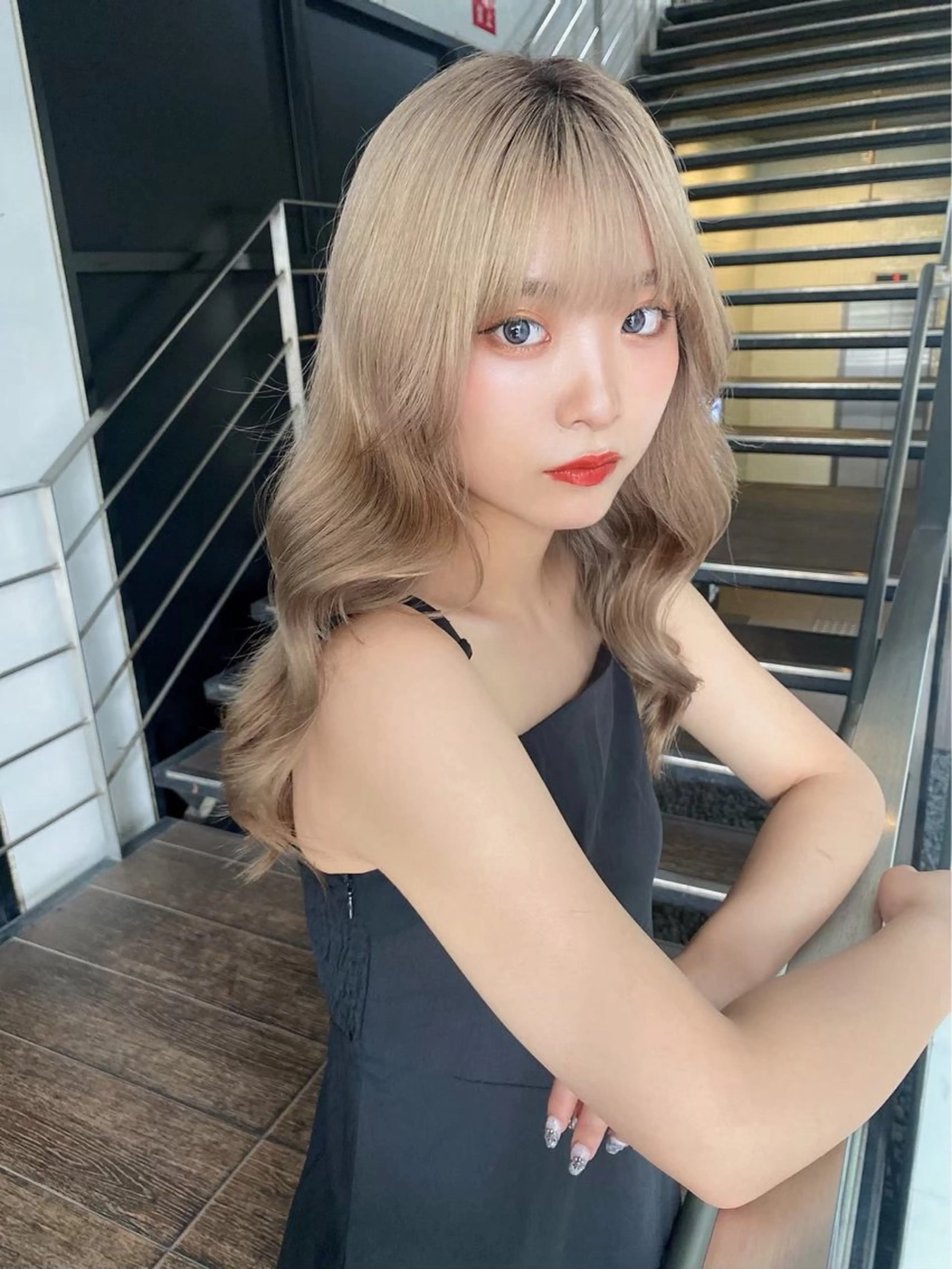 セミロング カラー ANRI🎀 福岡美容師/韓国🎀のヘアスタイル